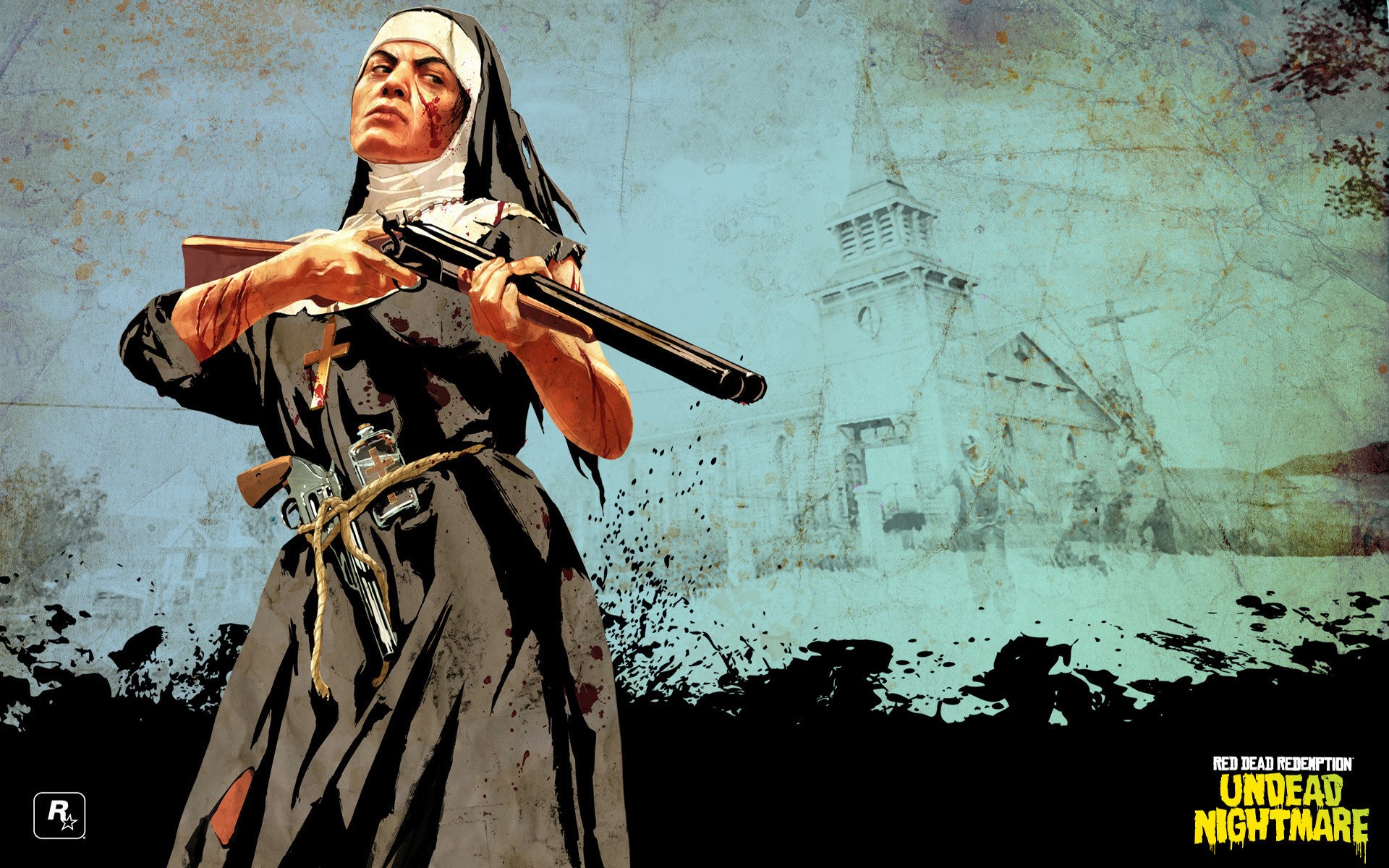 Nun with shotgun from Red Dead Redemption Undead Nightmare HD Wallpaper