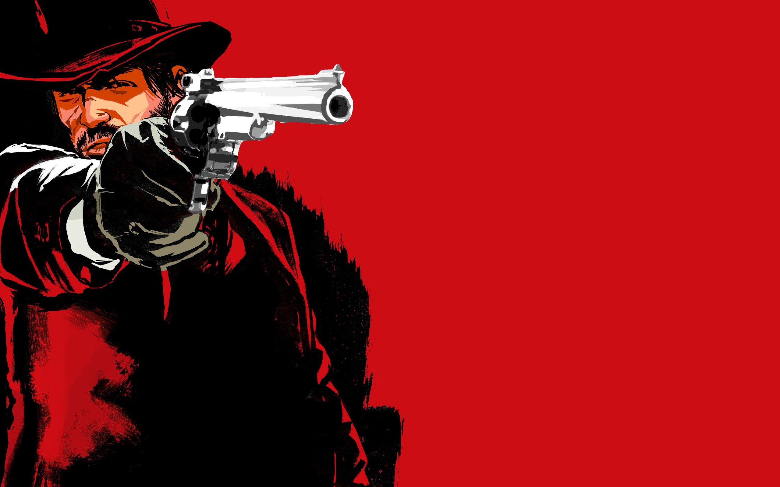Arthur Morgan from Red Dead Redemption pointing a gun HD Wallpaper