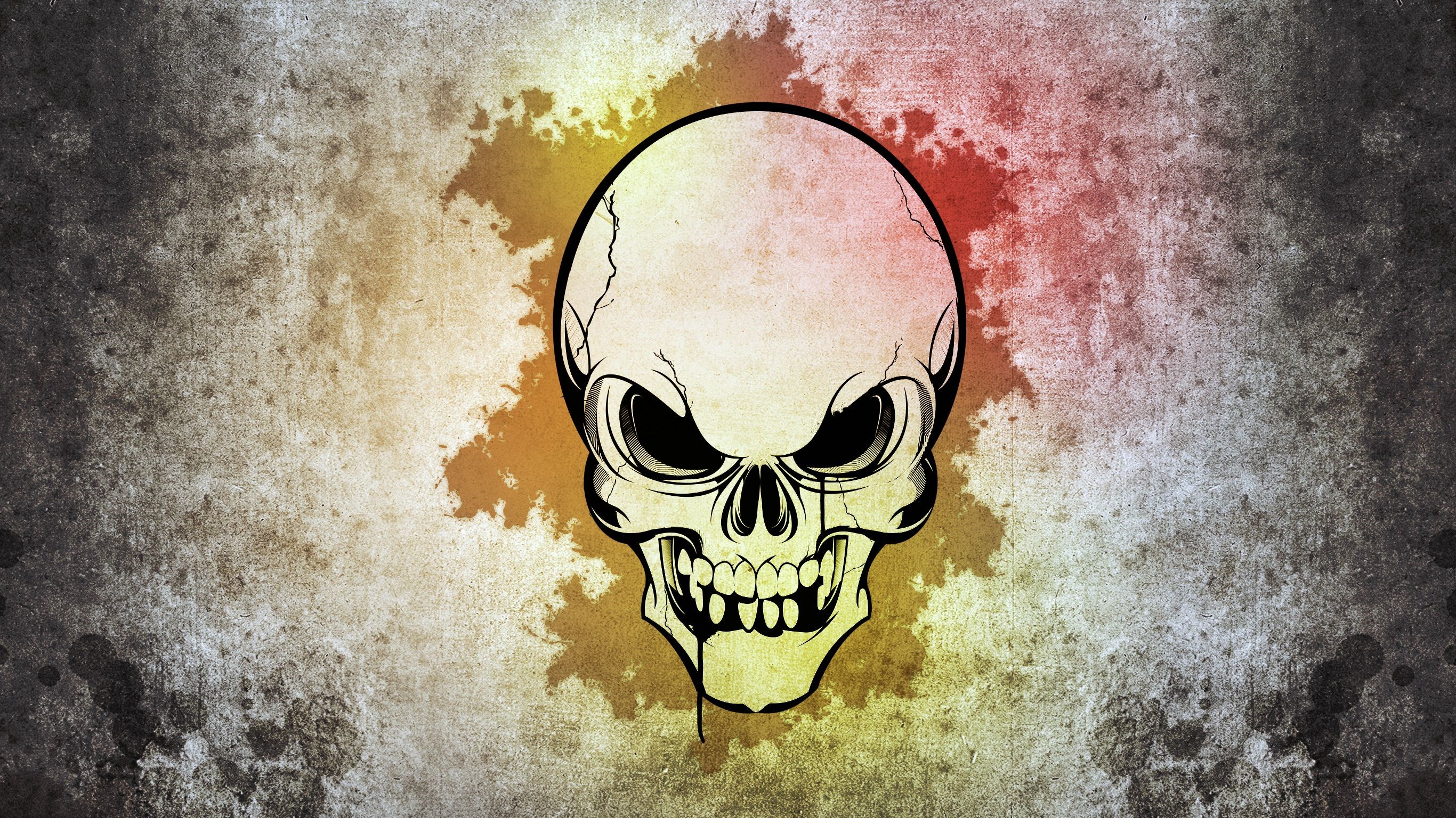 Skull with grunge background HD Wallpaper