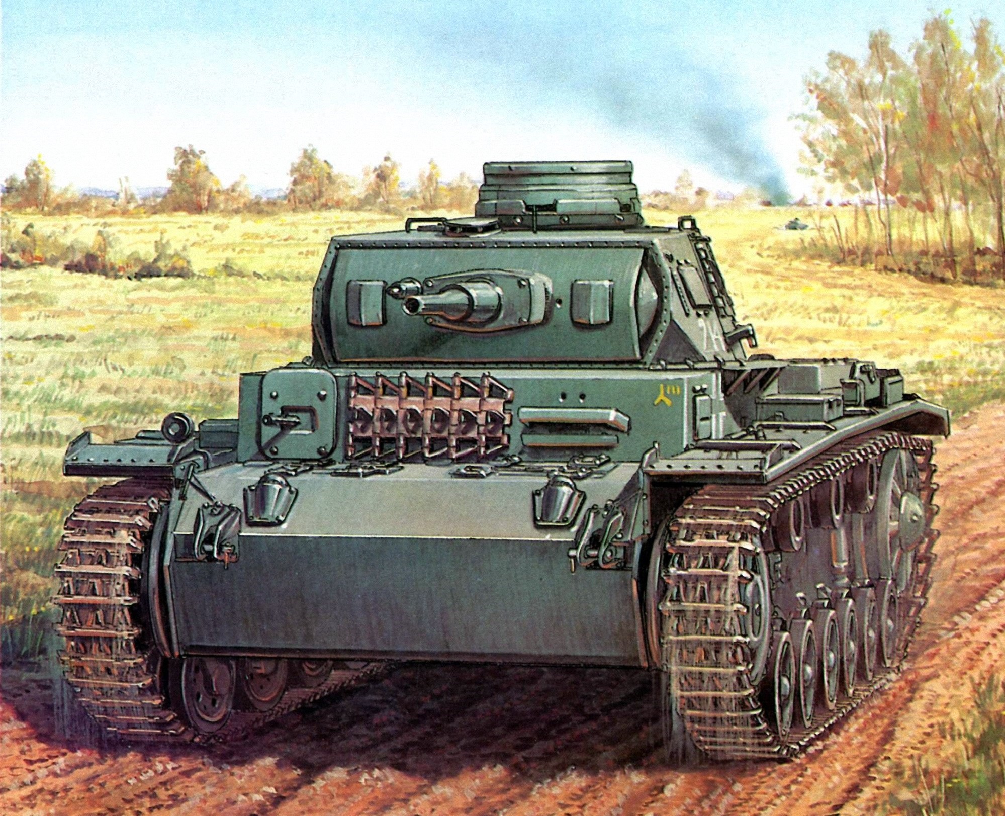 German Panzer III tank in a field HD Wallpaper