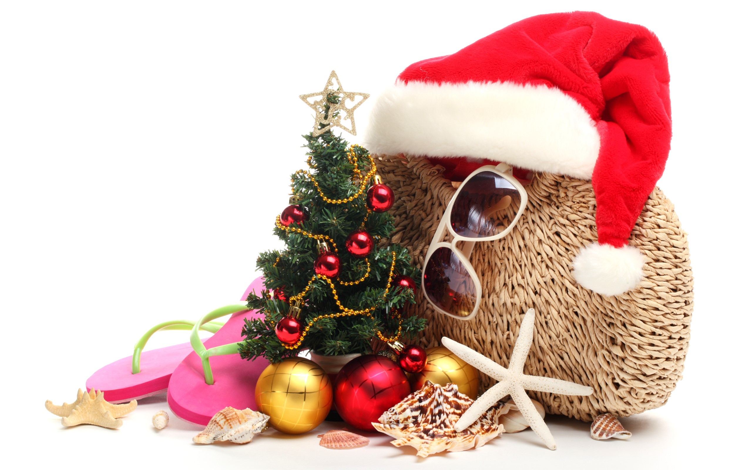 Christmas Beach Vacation Items HD Wallpaper