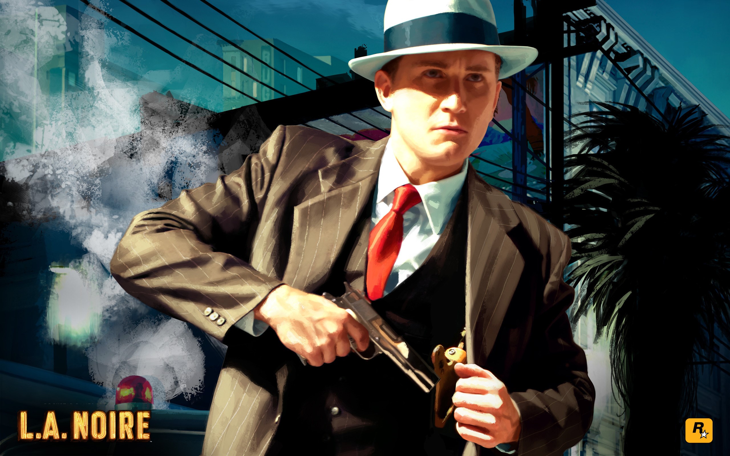 Cole Phelps from L.A. Noire holding a gun HD Wallpaper