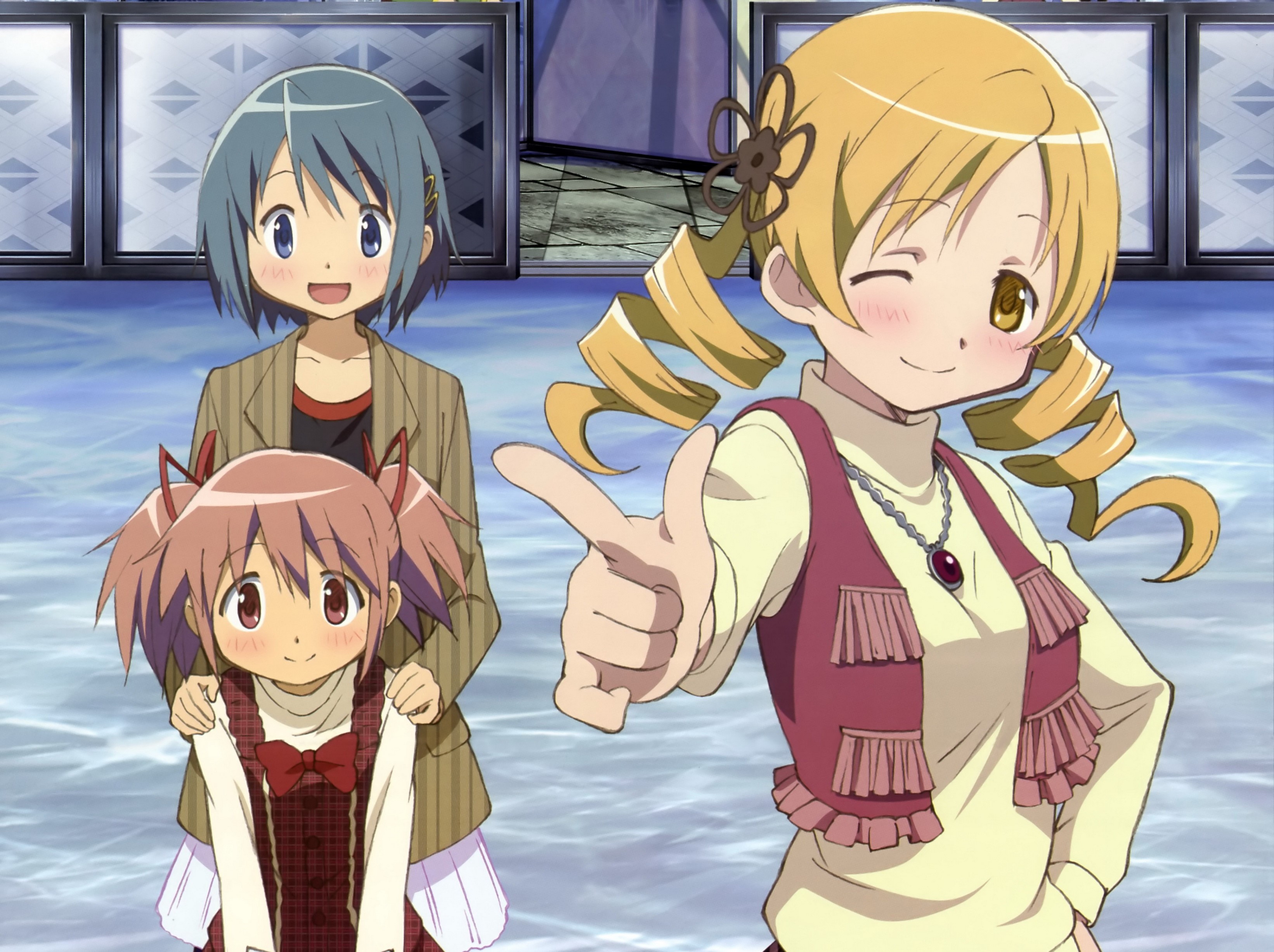 Madoka Magica: Sayaka, Madoka, and Mami HD Wallpaper