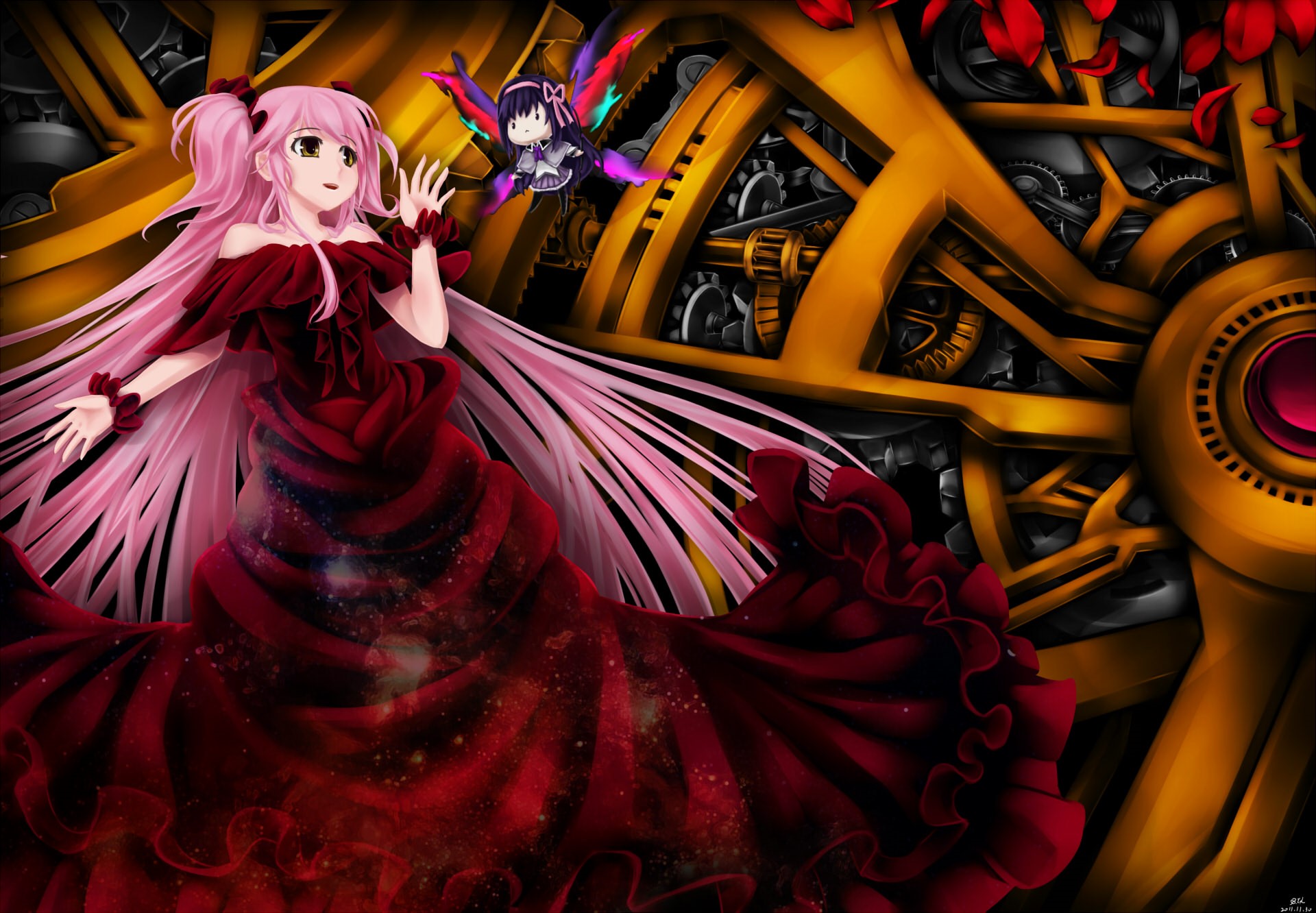 Madoka Kaname and Homura Akemi from Puella Magi Madoka Magica HD Wallpaper