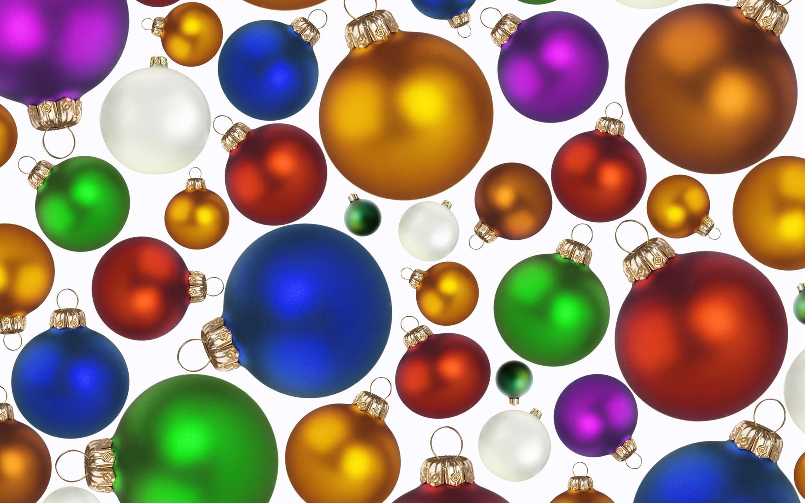 Christmas ornaments in various colors HD Wallpaper