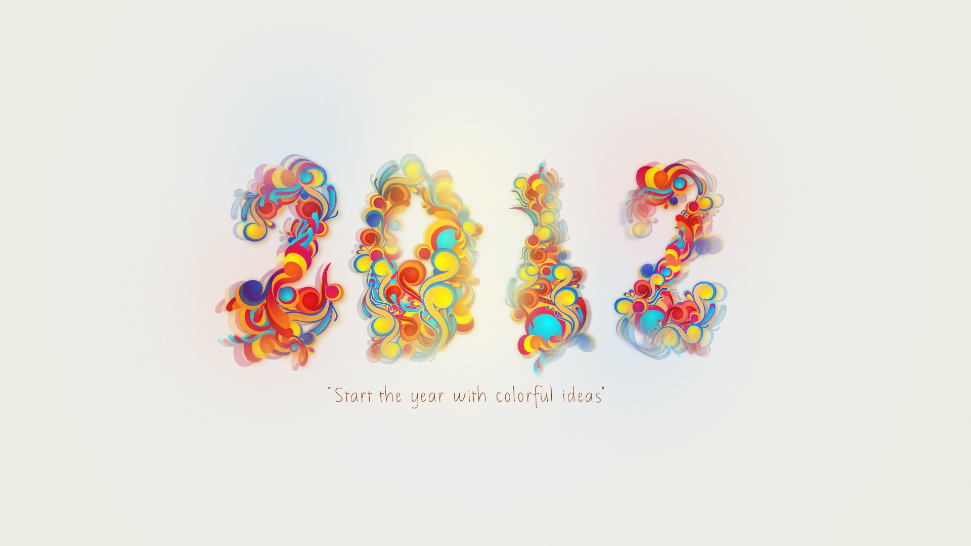 2012 New Year colorful abstract design HD Wallpaper