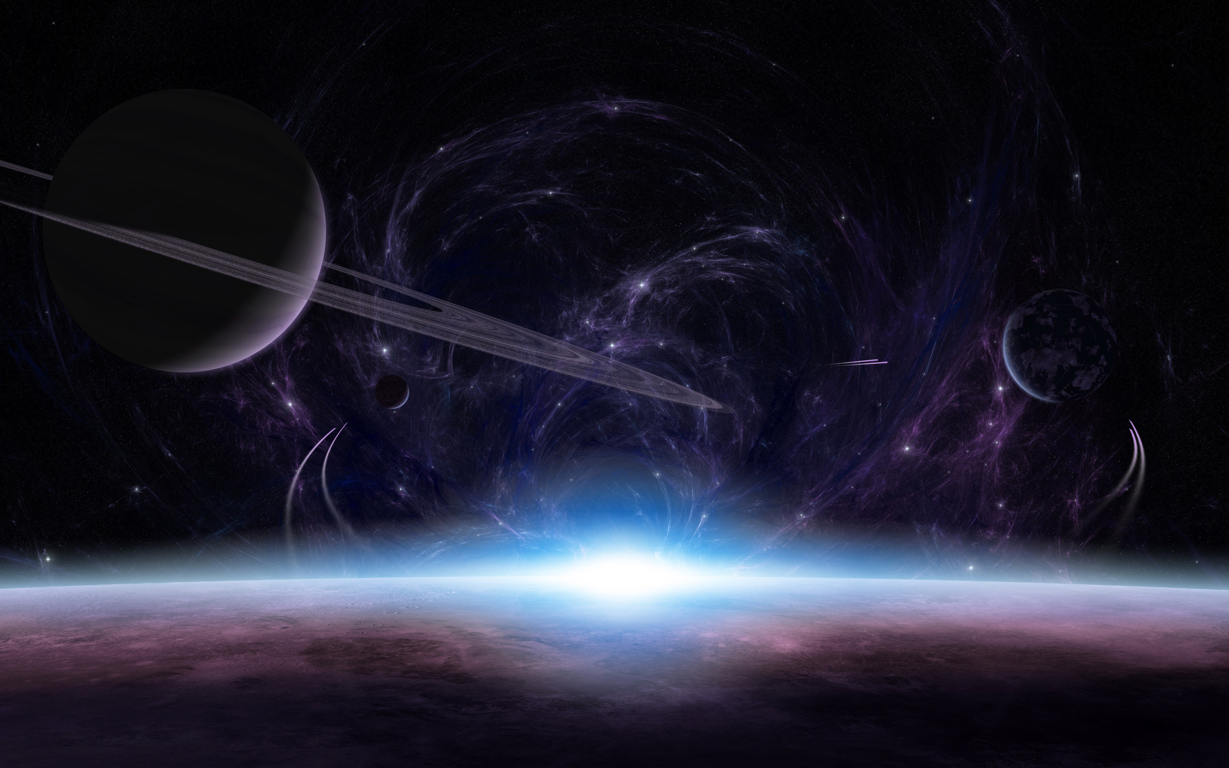 4K Planets in Nebula HD Wallpaper