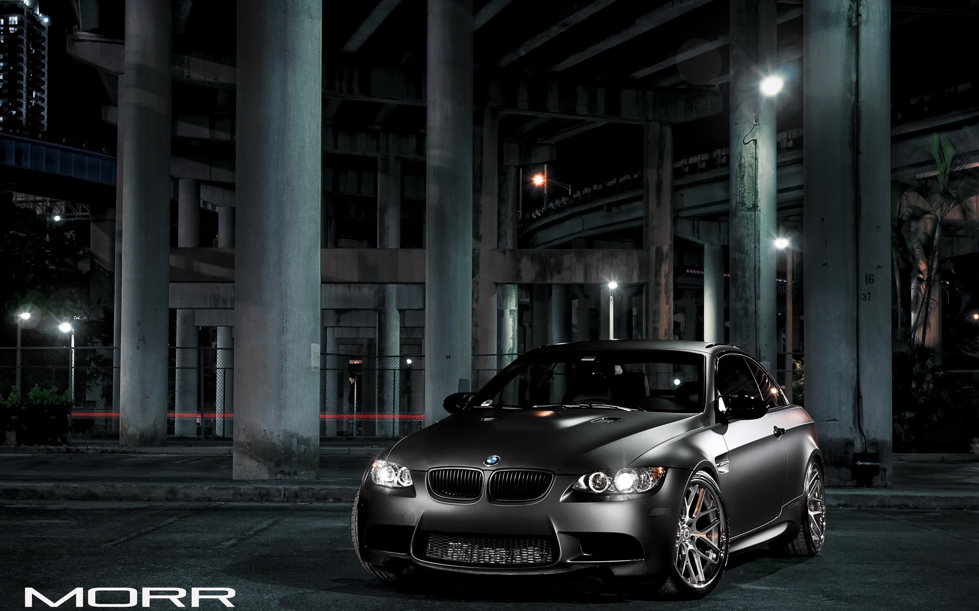 Matte black BMW M3 coupe with MORR wheels HD Wallpaper