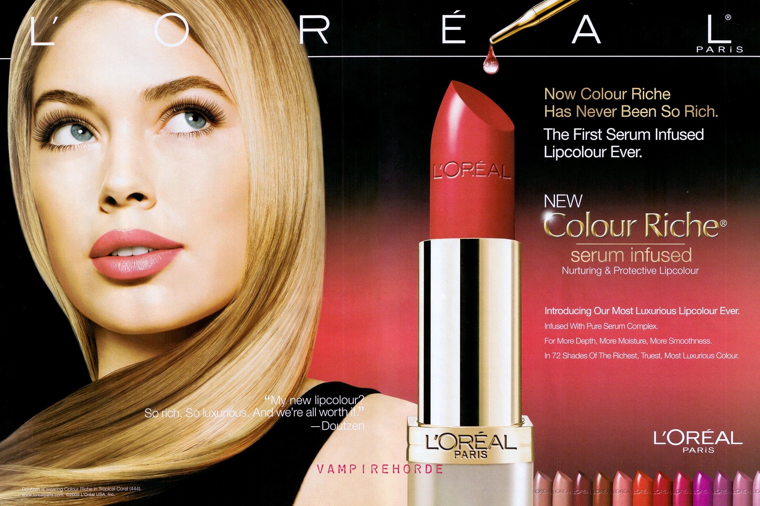 L'Oréal Colour Riche Serum Infused Lipstick Advertisement HD Wallpaper