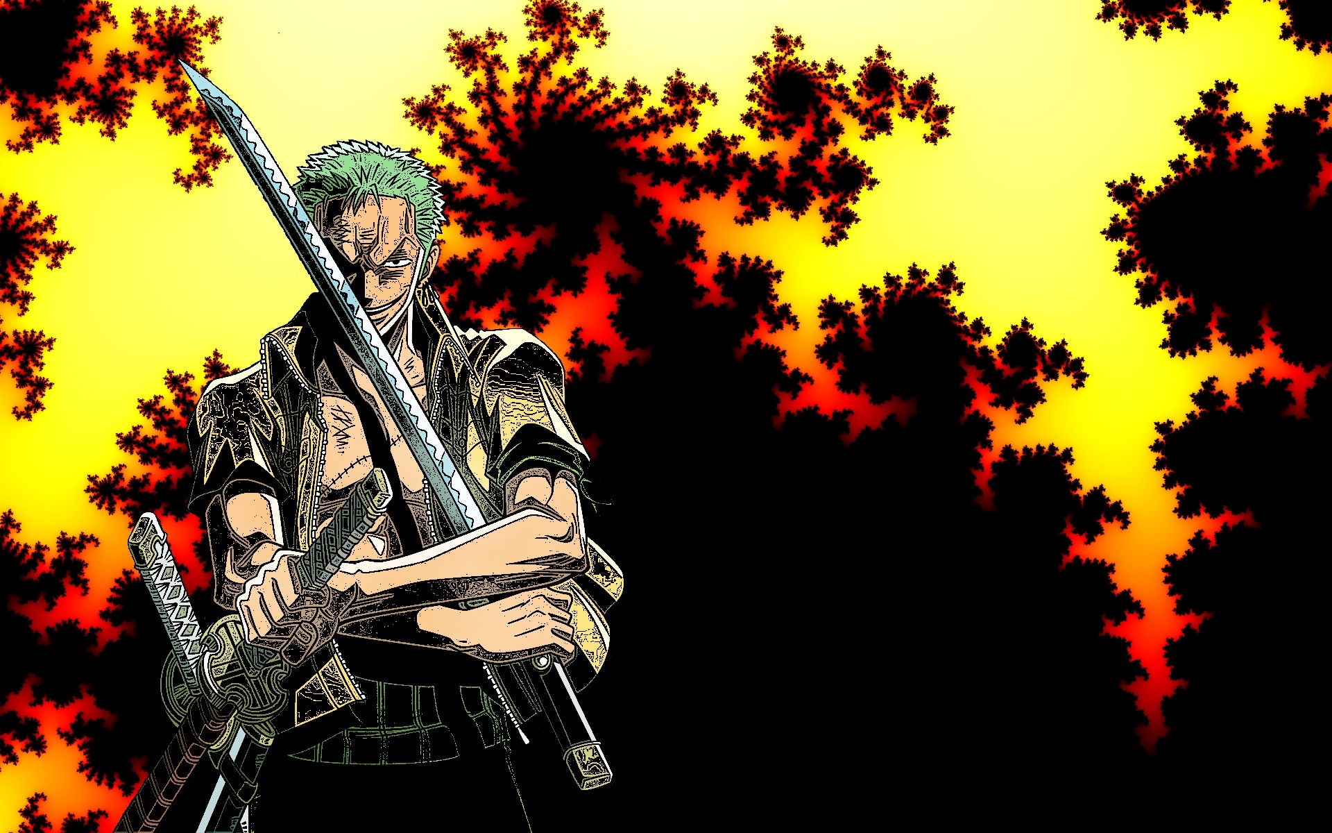 Roronoa Zoro from One Piece with swords HD Wallpaper