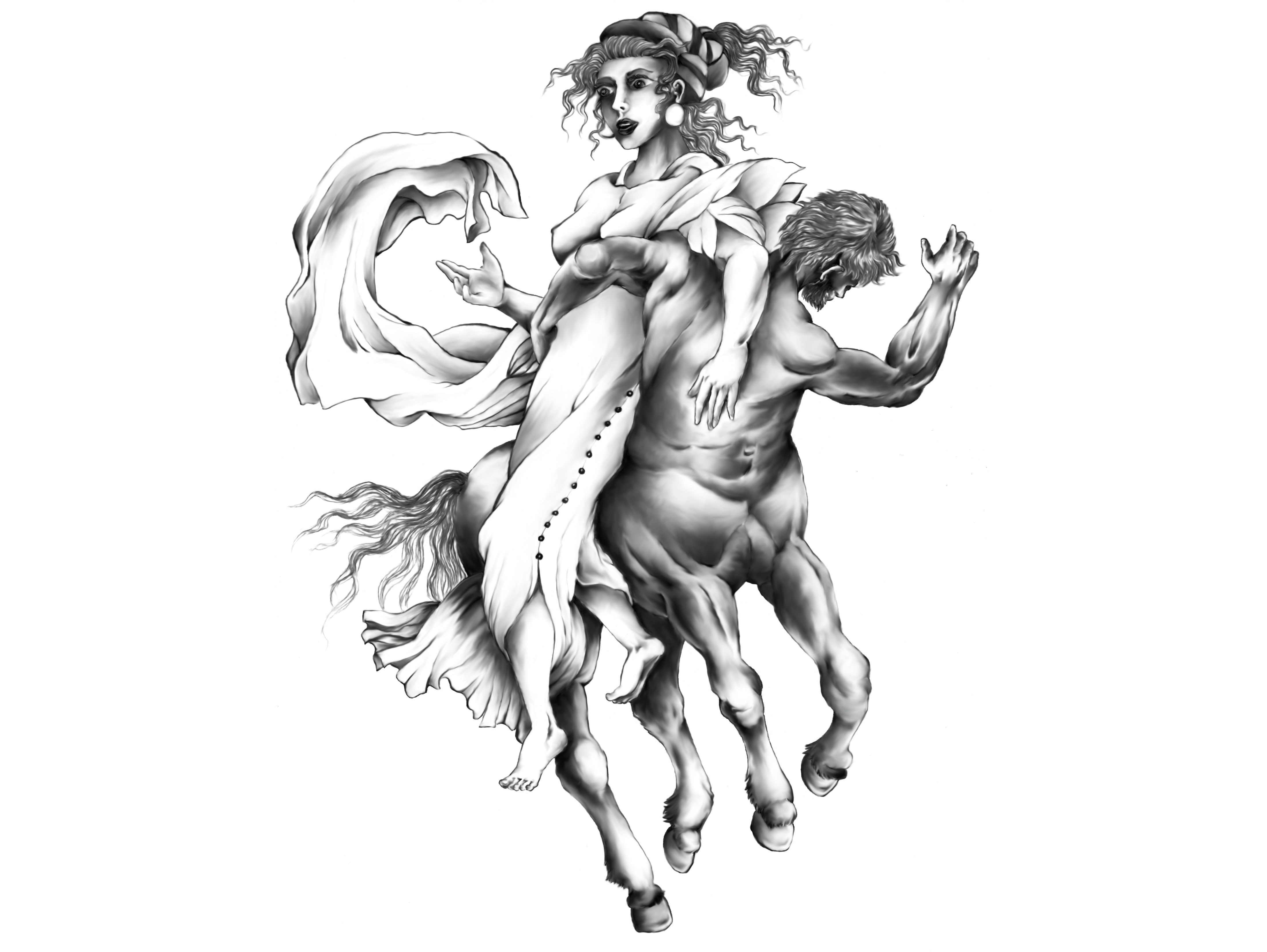 4K Centaur carrying a woman HD Wallpaper