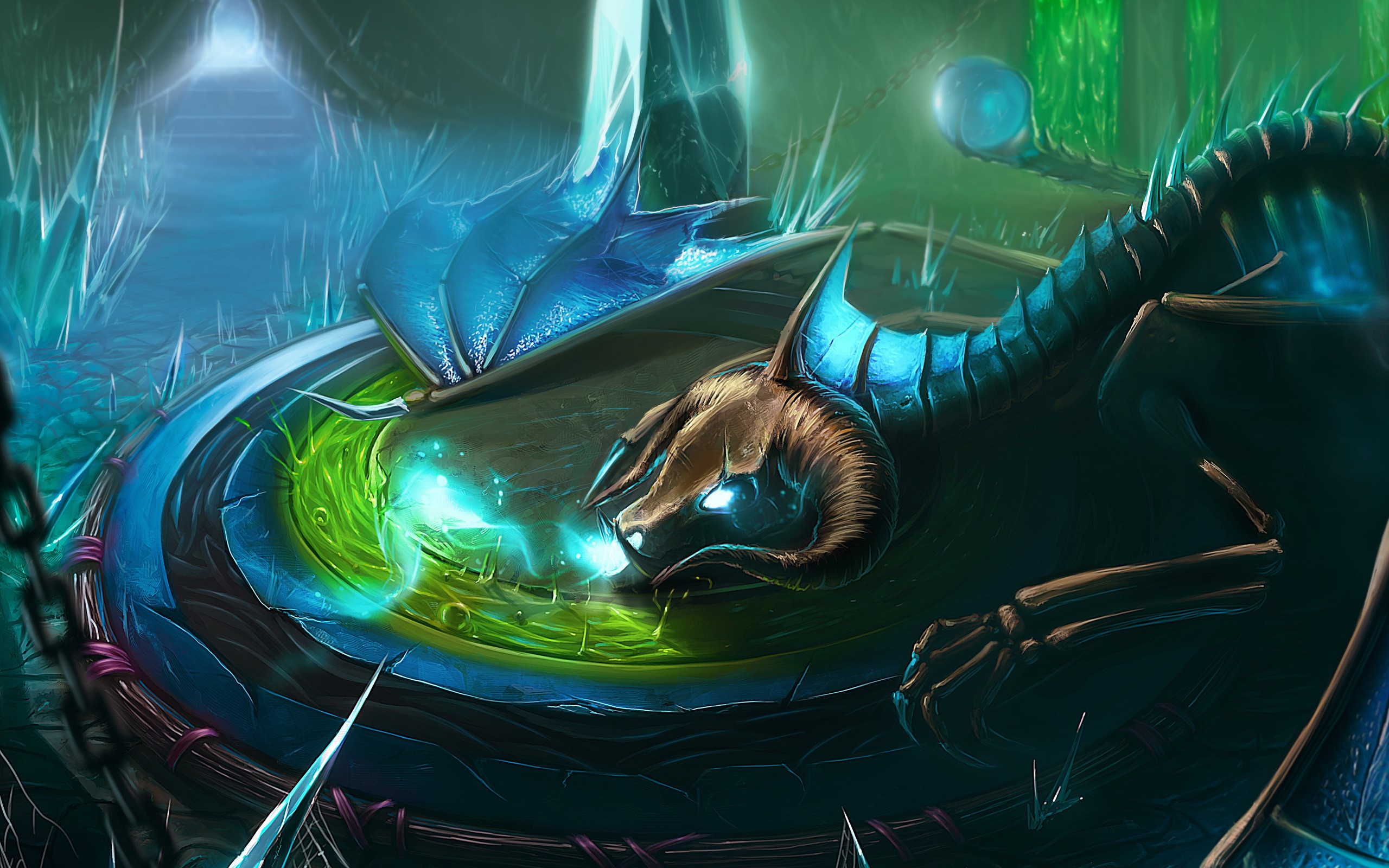 Dragon from World of Warcraft in a ritualistic setting HD Wallpaper