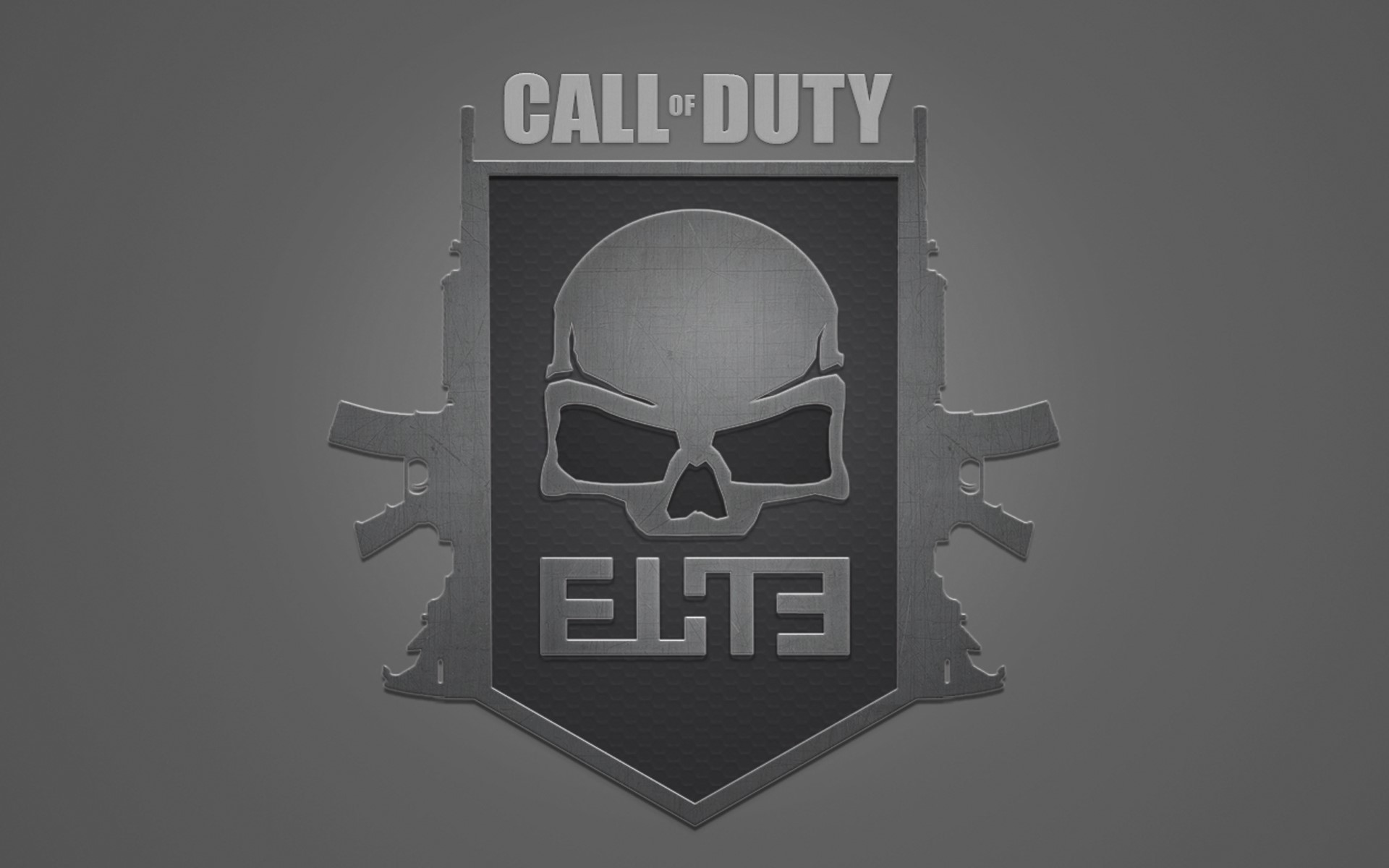 Call of Duty Elite Emblem with Skull and Guns HD Wallpaper