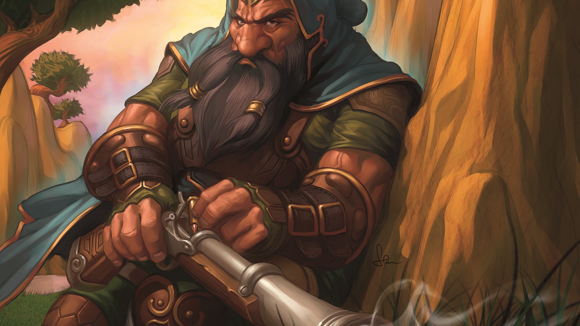 Dwarf Hunter with Rifle from World of Warcraft HD Wallpaper