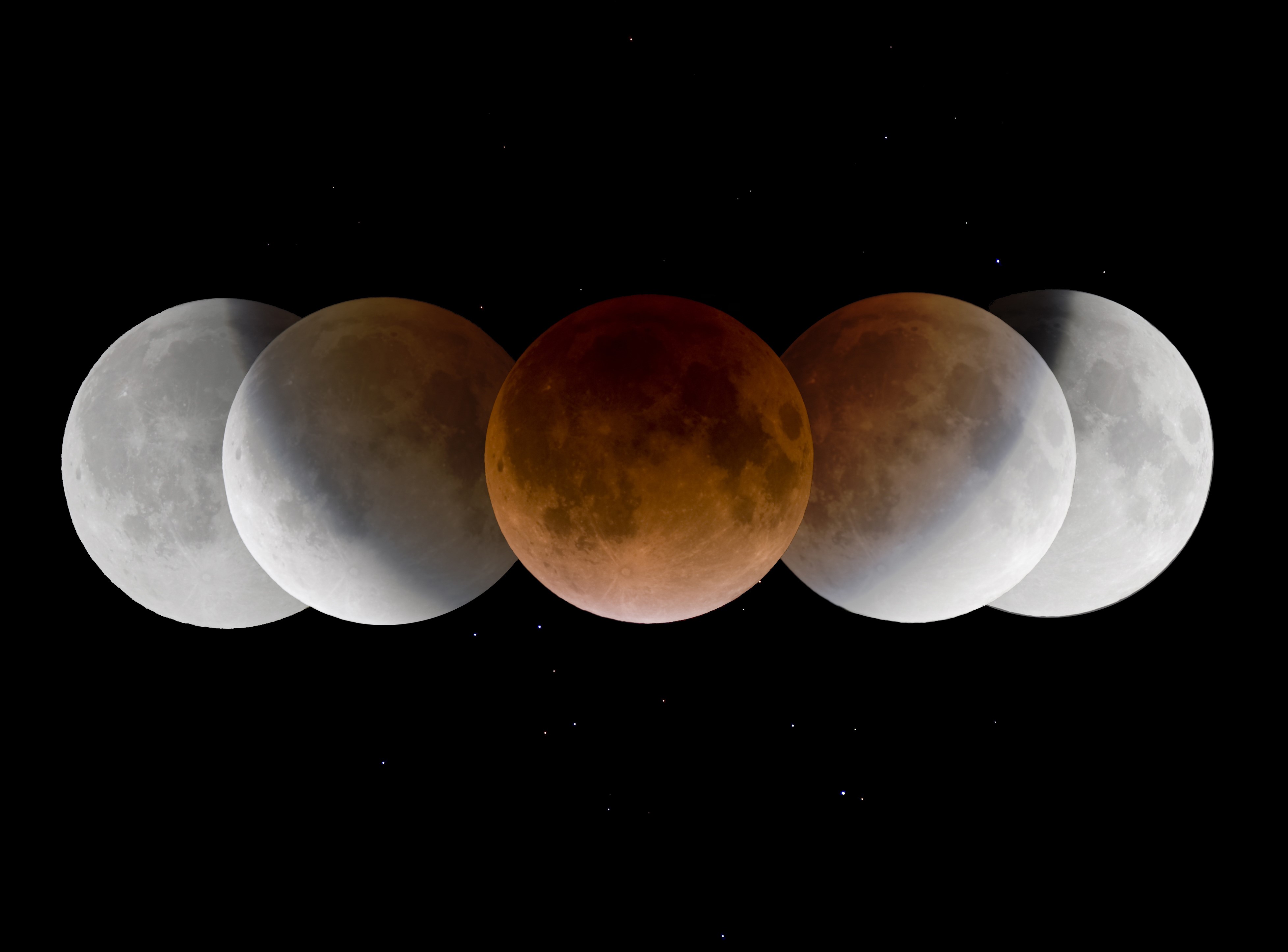Lunar Eclipse Sequence HD Wallpaper