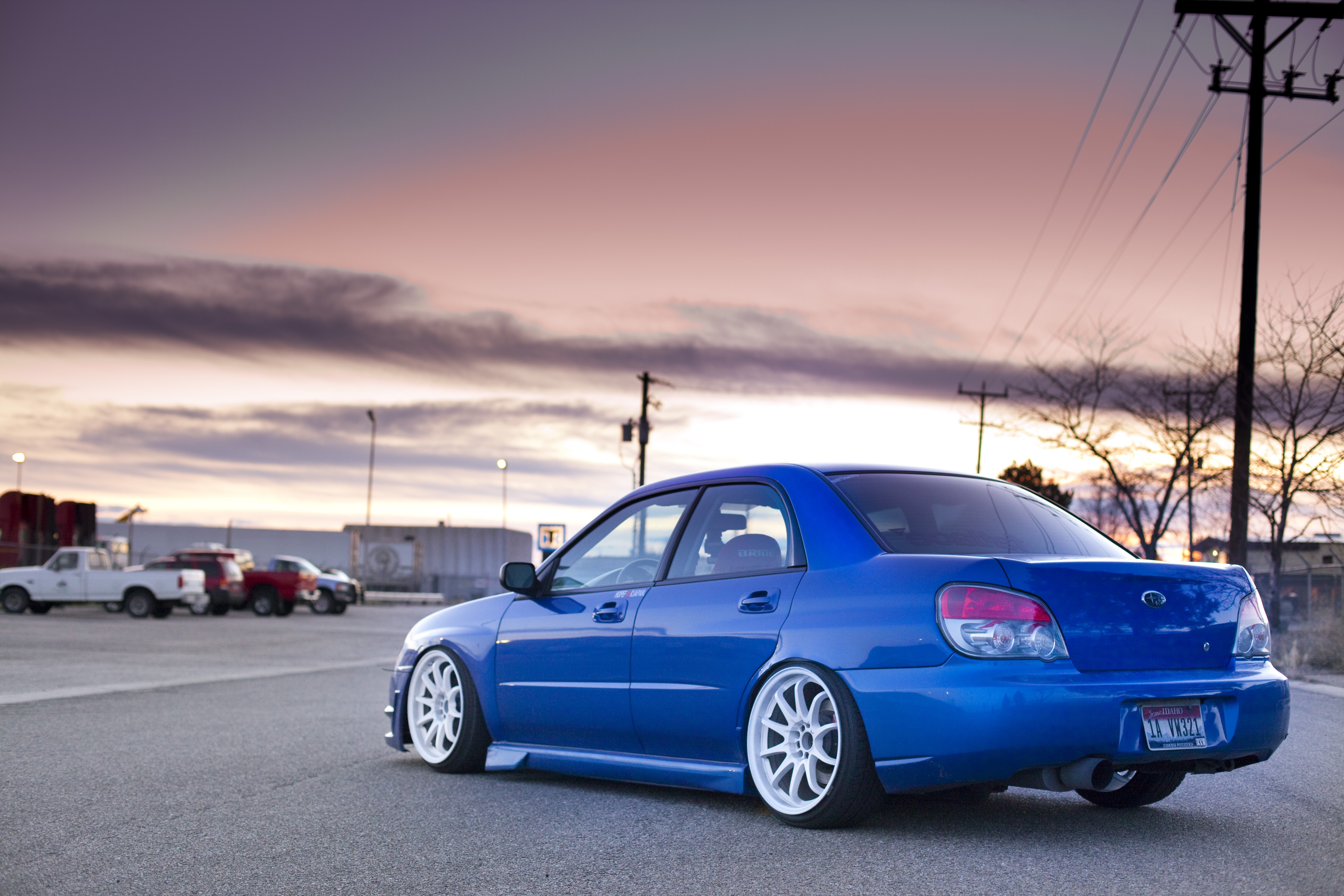Blue Subaru Impreza WRX STI HD Wallpaper