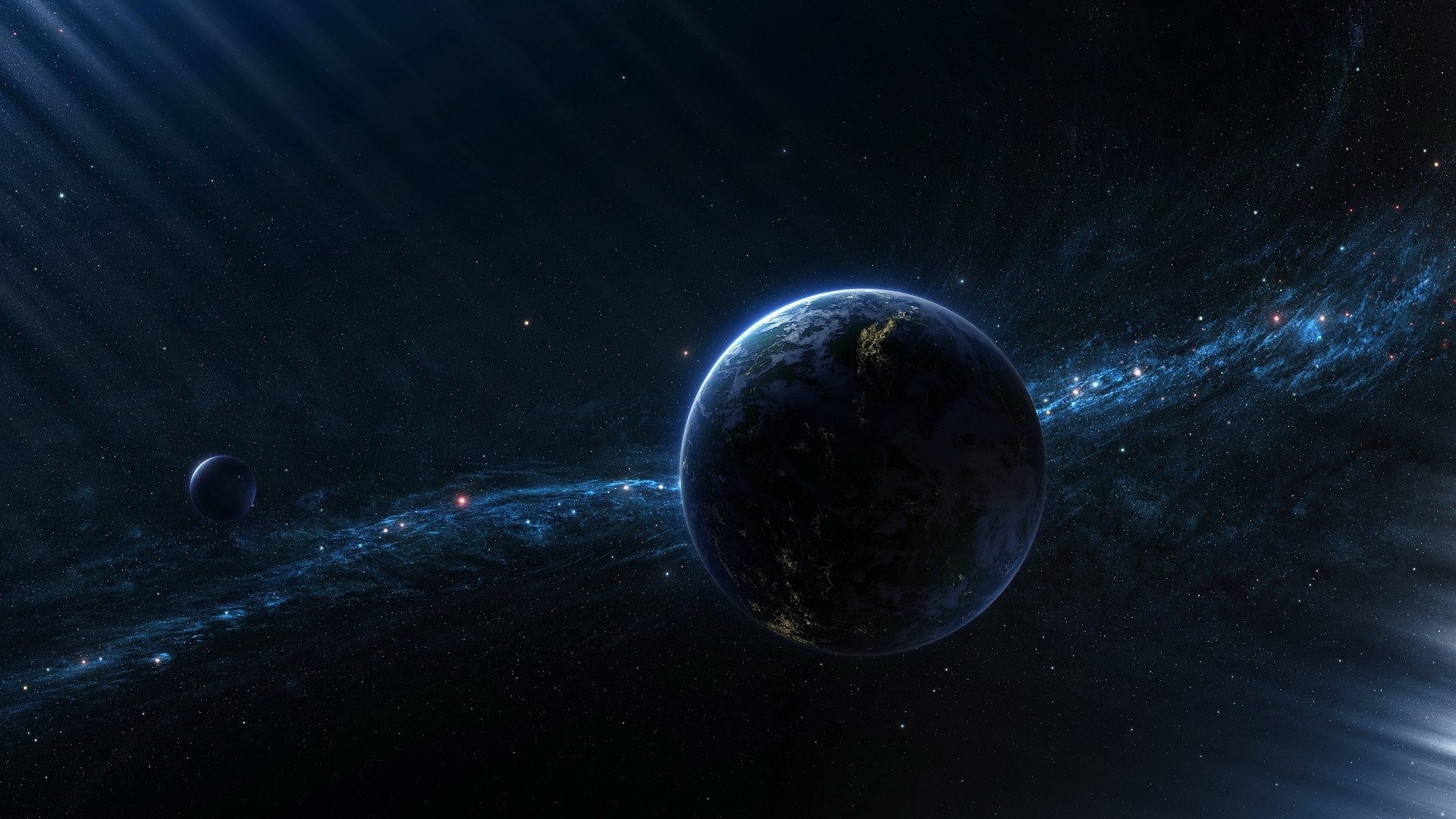 Planets in deep space with nebula HD Wallpaper