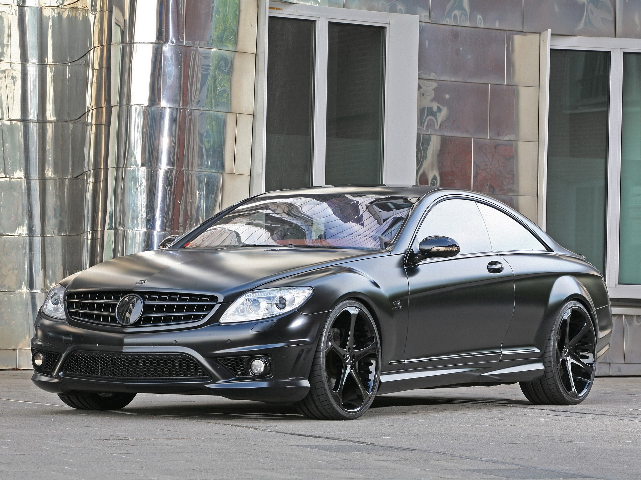 Matte Black Mercedes-Benz CL-Class Coupe HD Wallpaper