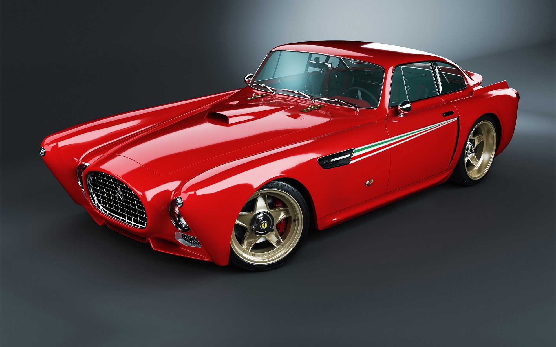Red Ferrari classic sports car HD Wallpaper