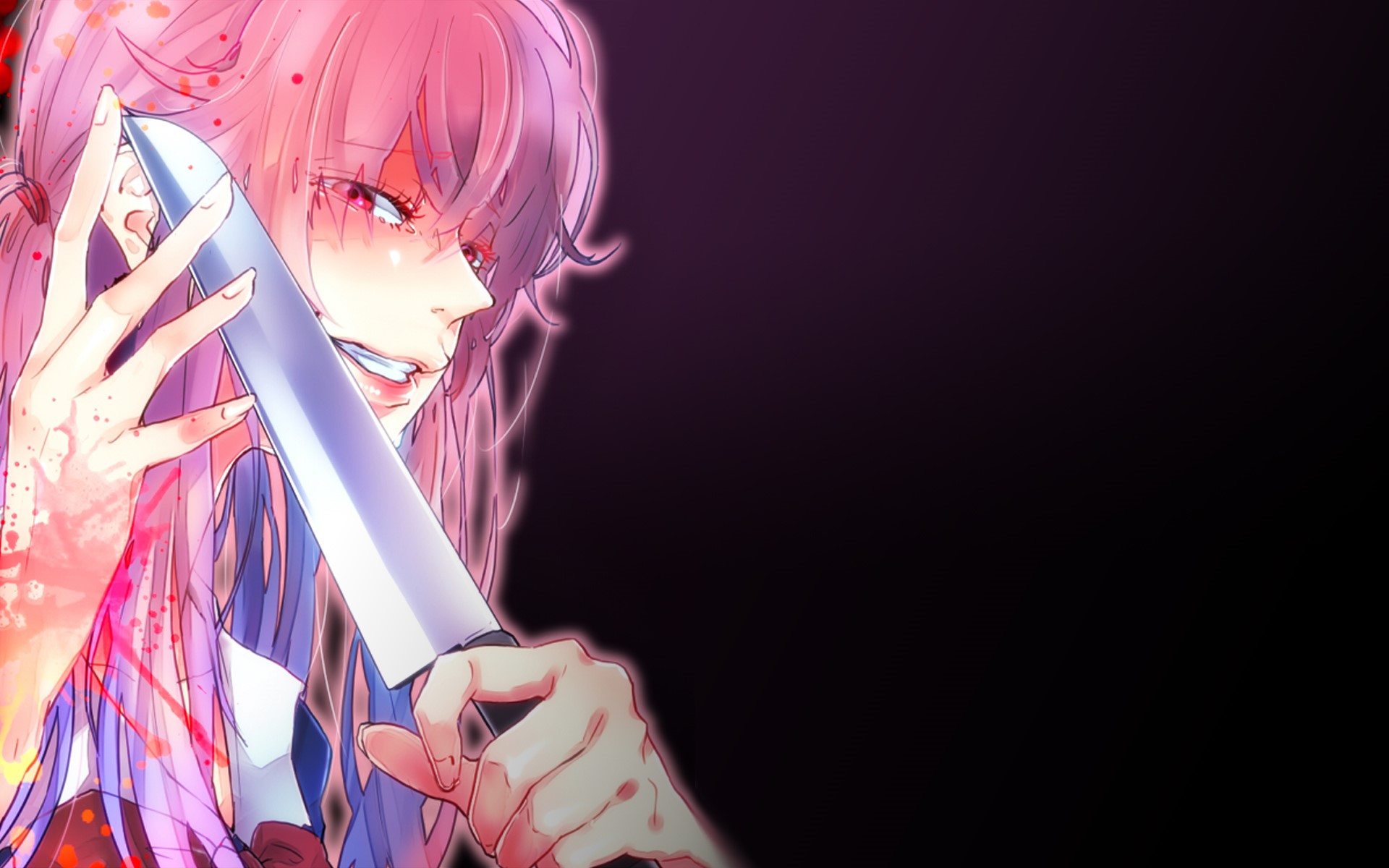 Yuno Gasai from Future Diary holding a knife HD Wallpaper