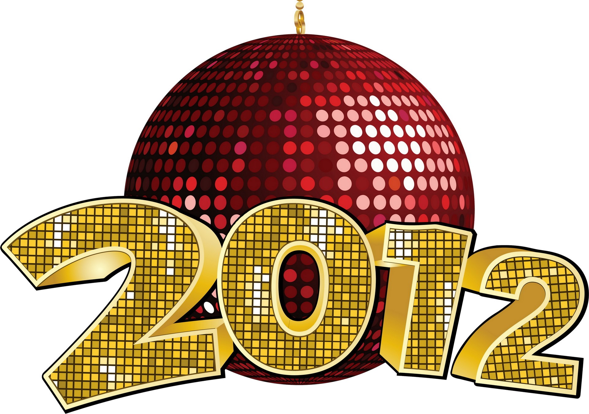 2012 disco ball and text HD Wallpaper
