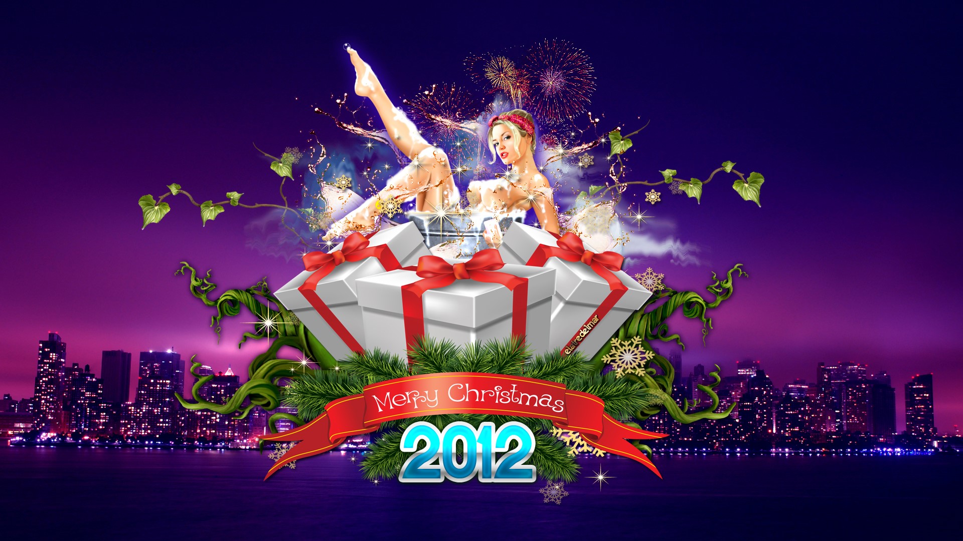 Merry Christmas 2012 Holiday Celebration HD Wallpaper