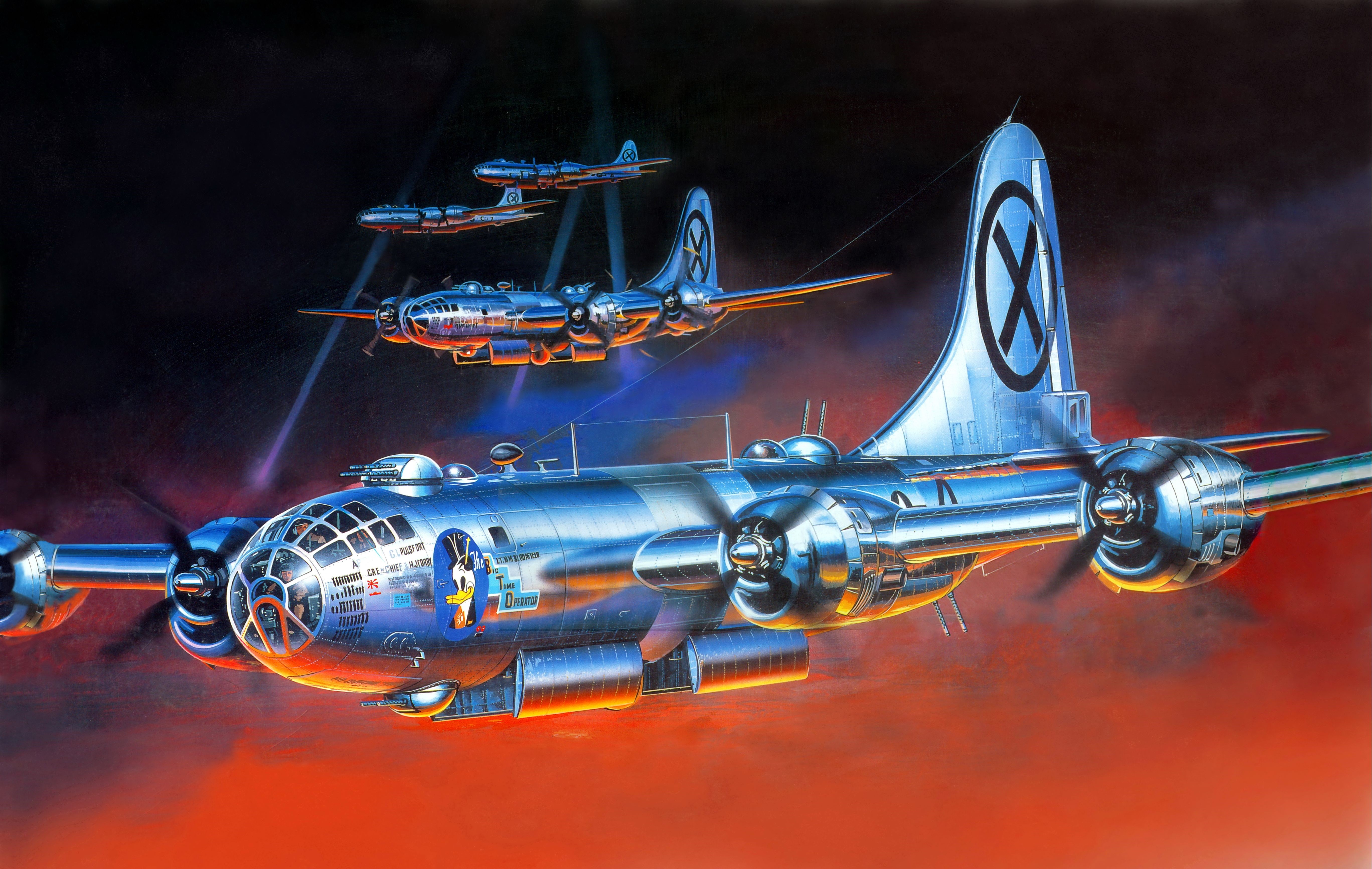Boeing B-29 Superfortress airplanes with X-Men logo HD Wallpaper