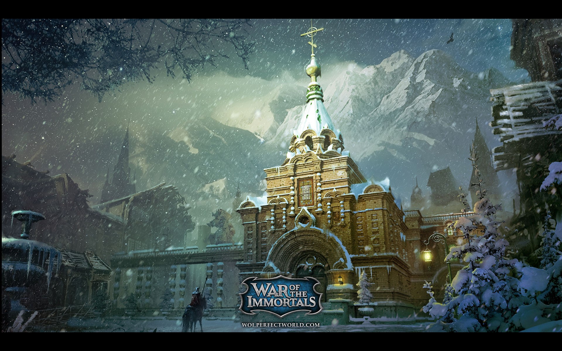 War of the Immortals winter scene HD Wallpaper