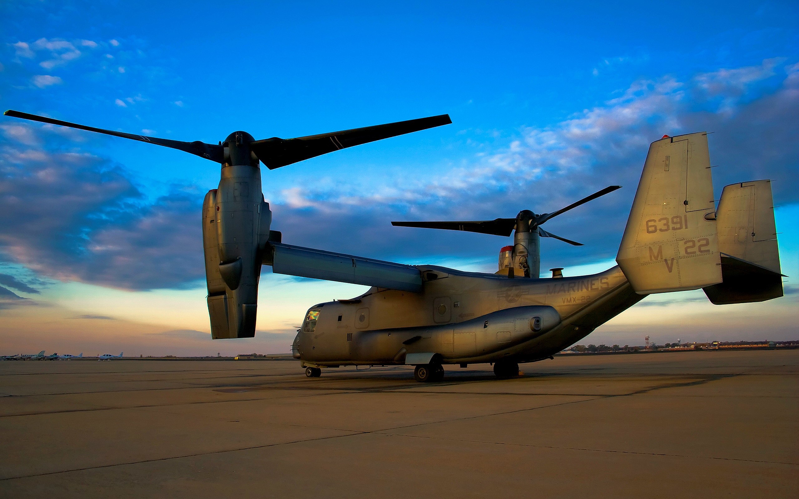 US Marine Corps MV-22 Osprey on Tarmac HD Wallpaper