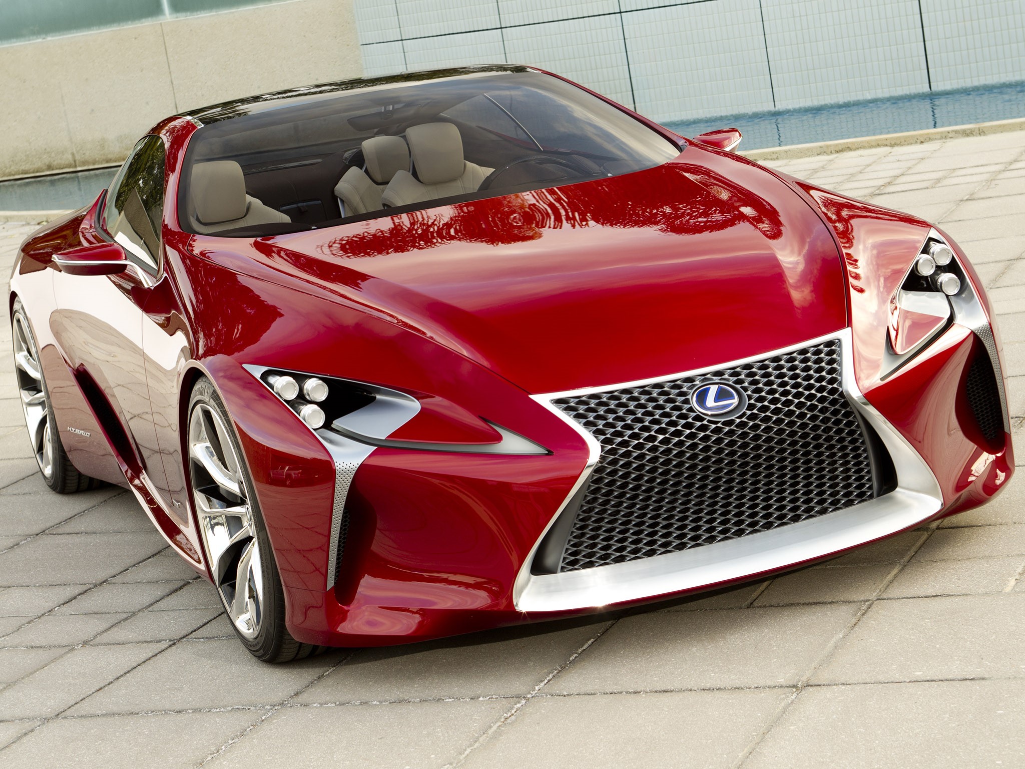 Red Lexus concept car HD Wallpaper