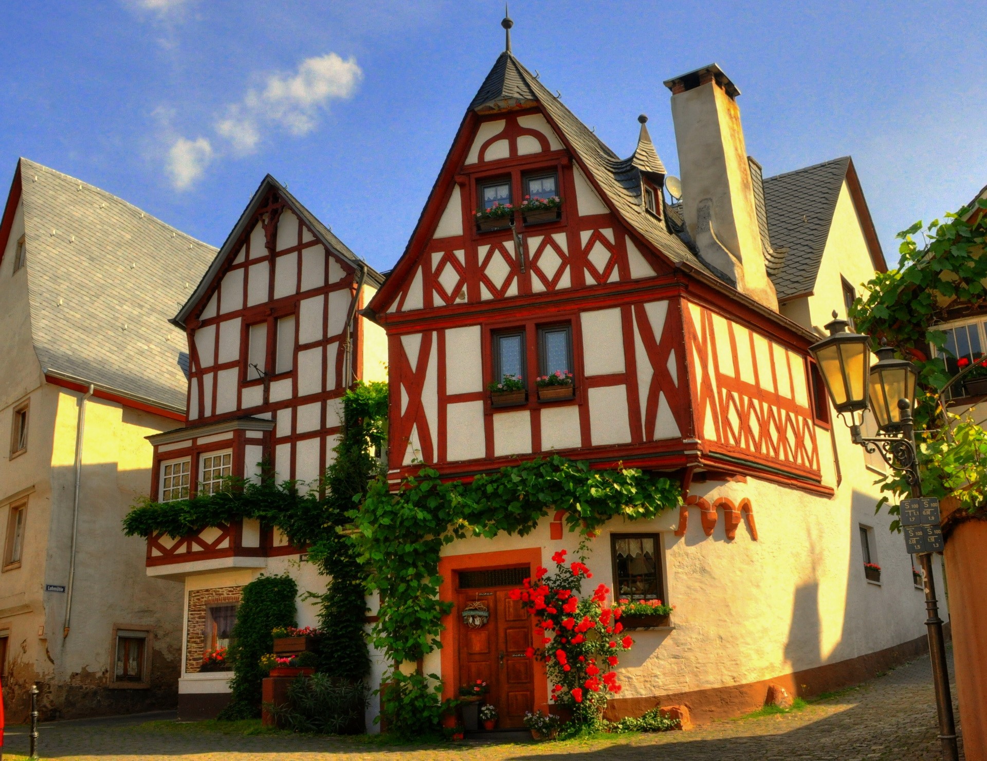 Half-timbered houses in Germany HD Wallpaper