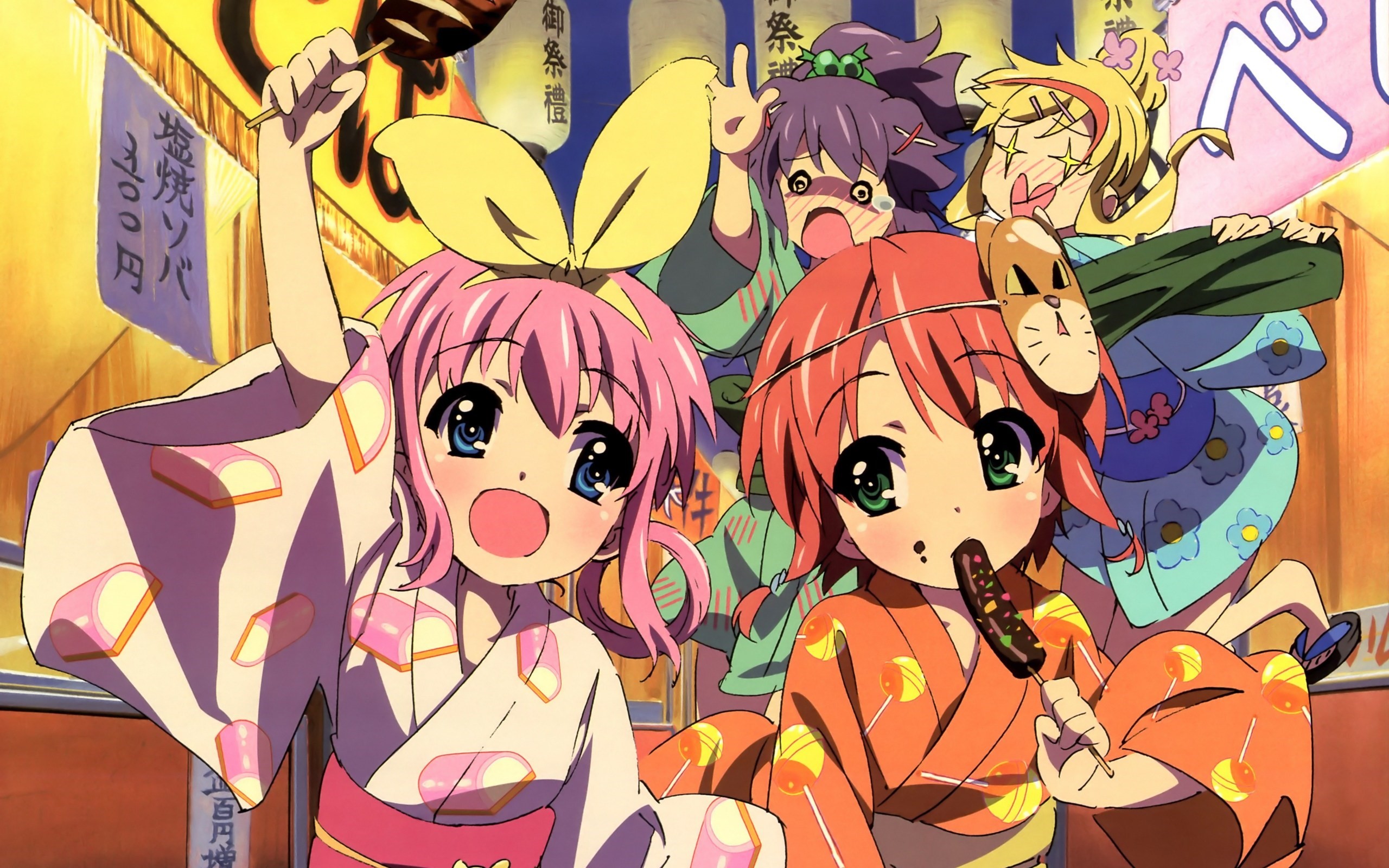 Tantei Opera Milky Holmes characters at a festival HD Wallpaper