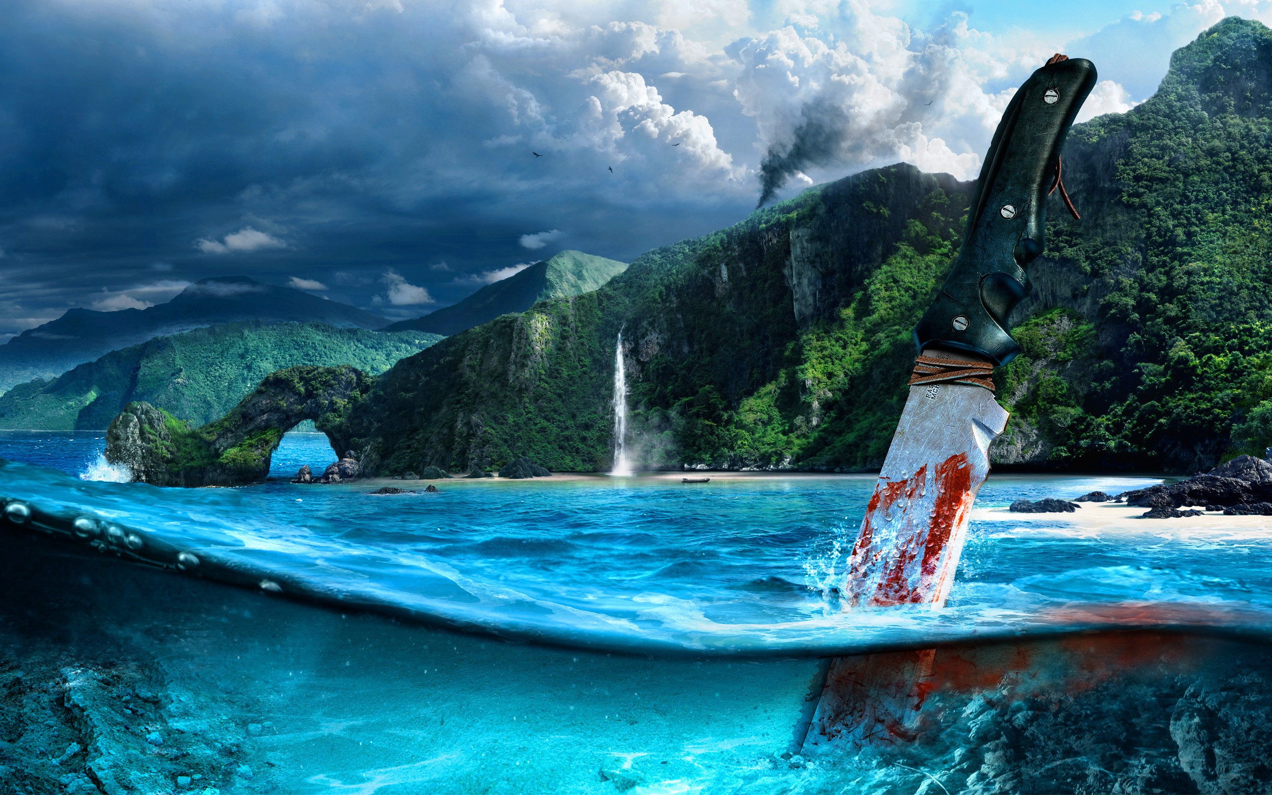 Far Cry 3 Island with Knife HD Wallpaper