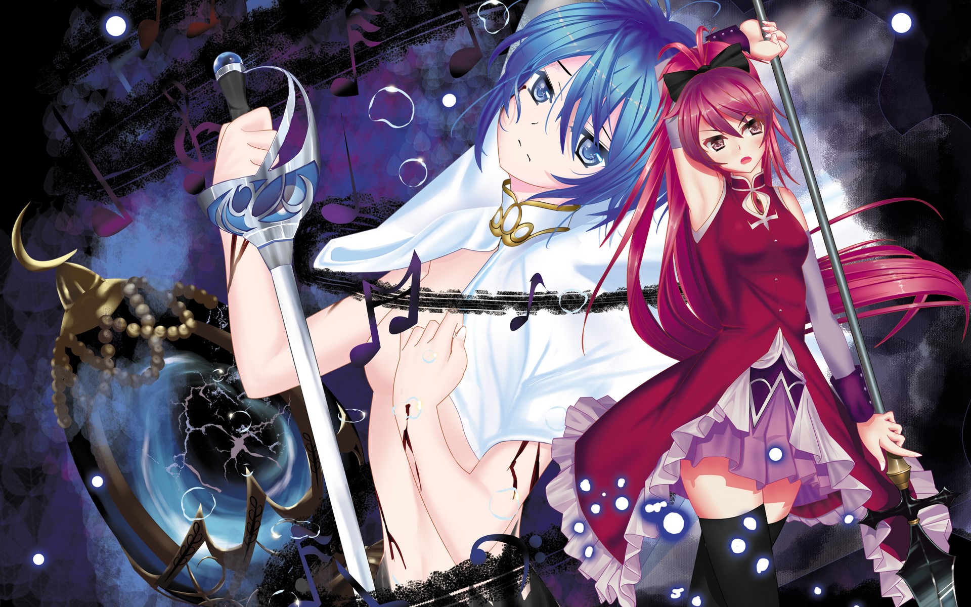 Kyoko Sakura and Sayaka Miki from Puella Magi Madoka Magica HD Wallpaper