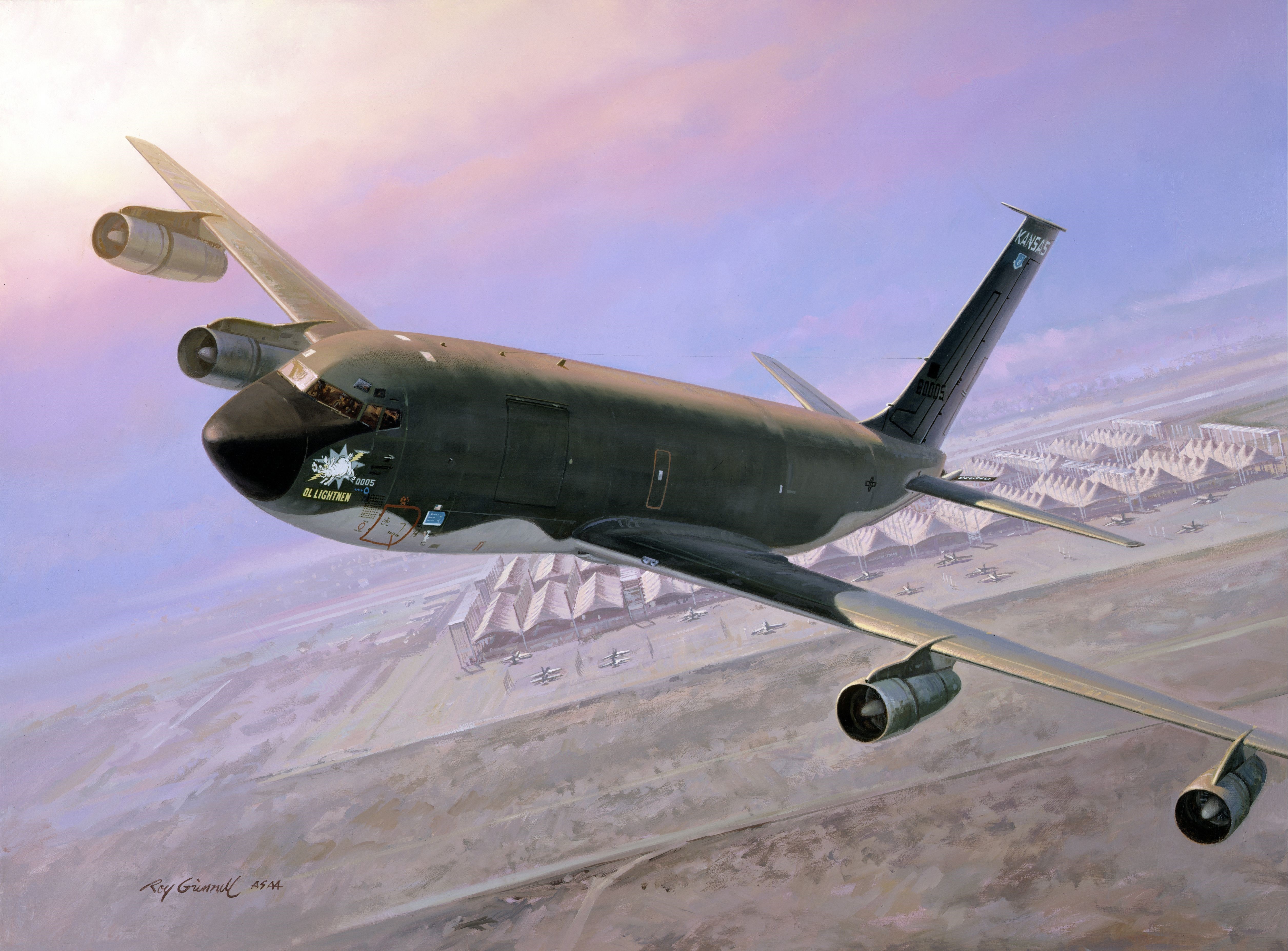 Boeing KC-135 Stratotanker "Ol' Lightnin'" painting HD Wallpaper