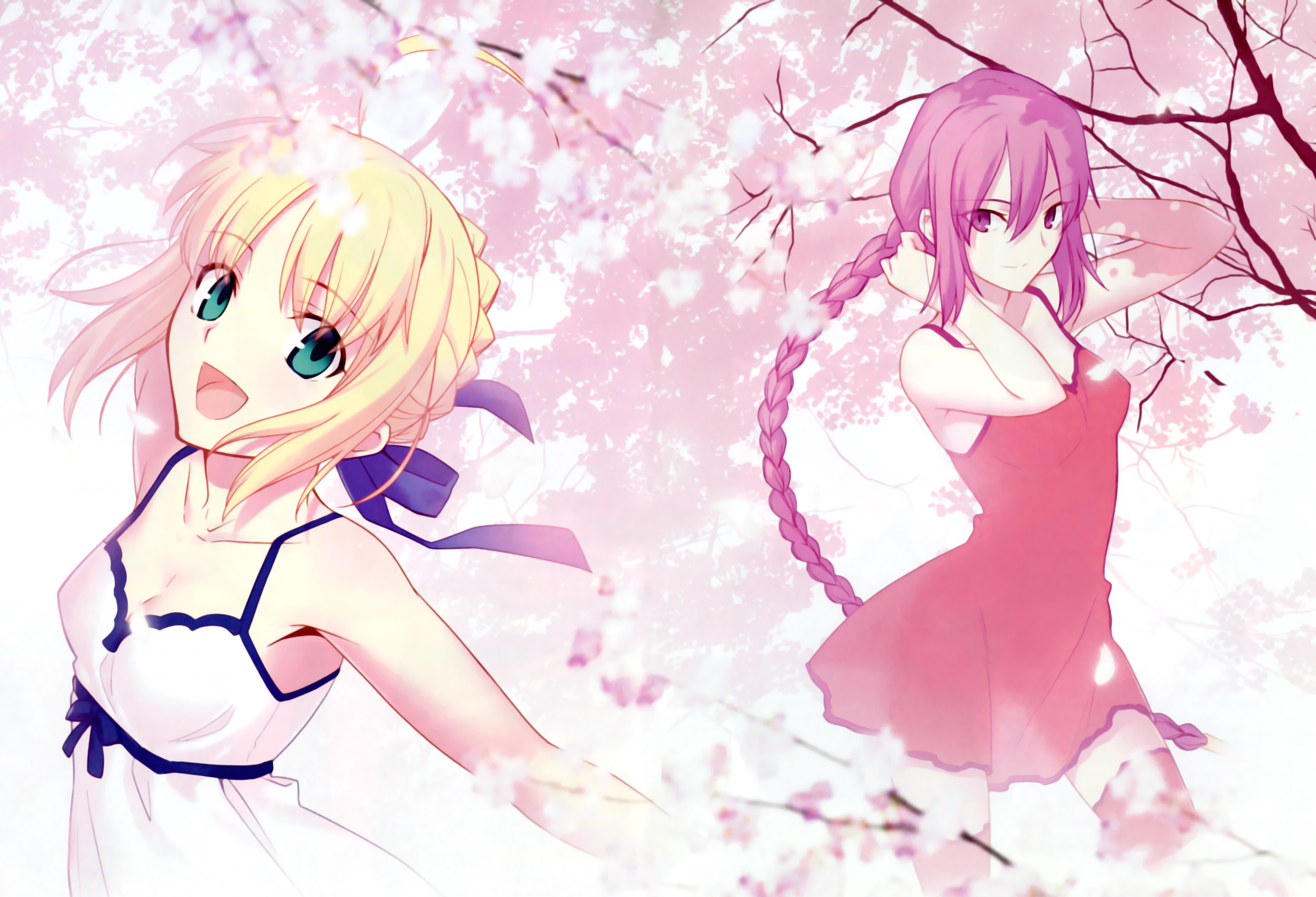 Saber and Sakura Matou from Fate/stay night HD Wallpaper