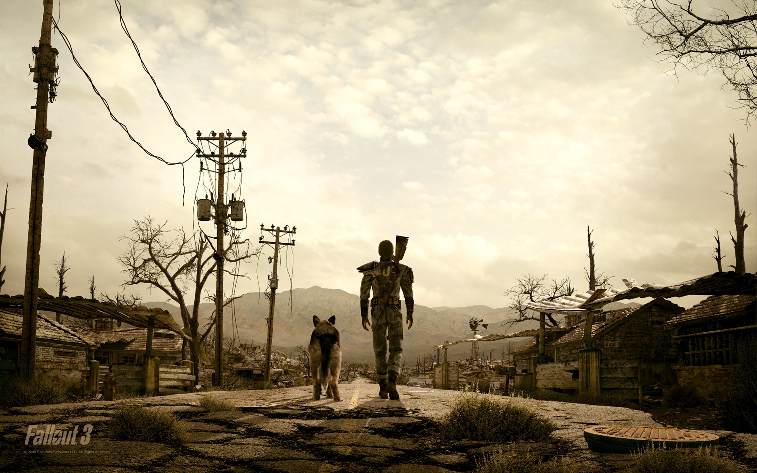 Lone Wanderer and Dogmeat from Fallout 3 HD Wallpaper