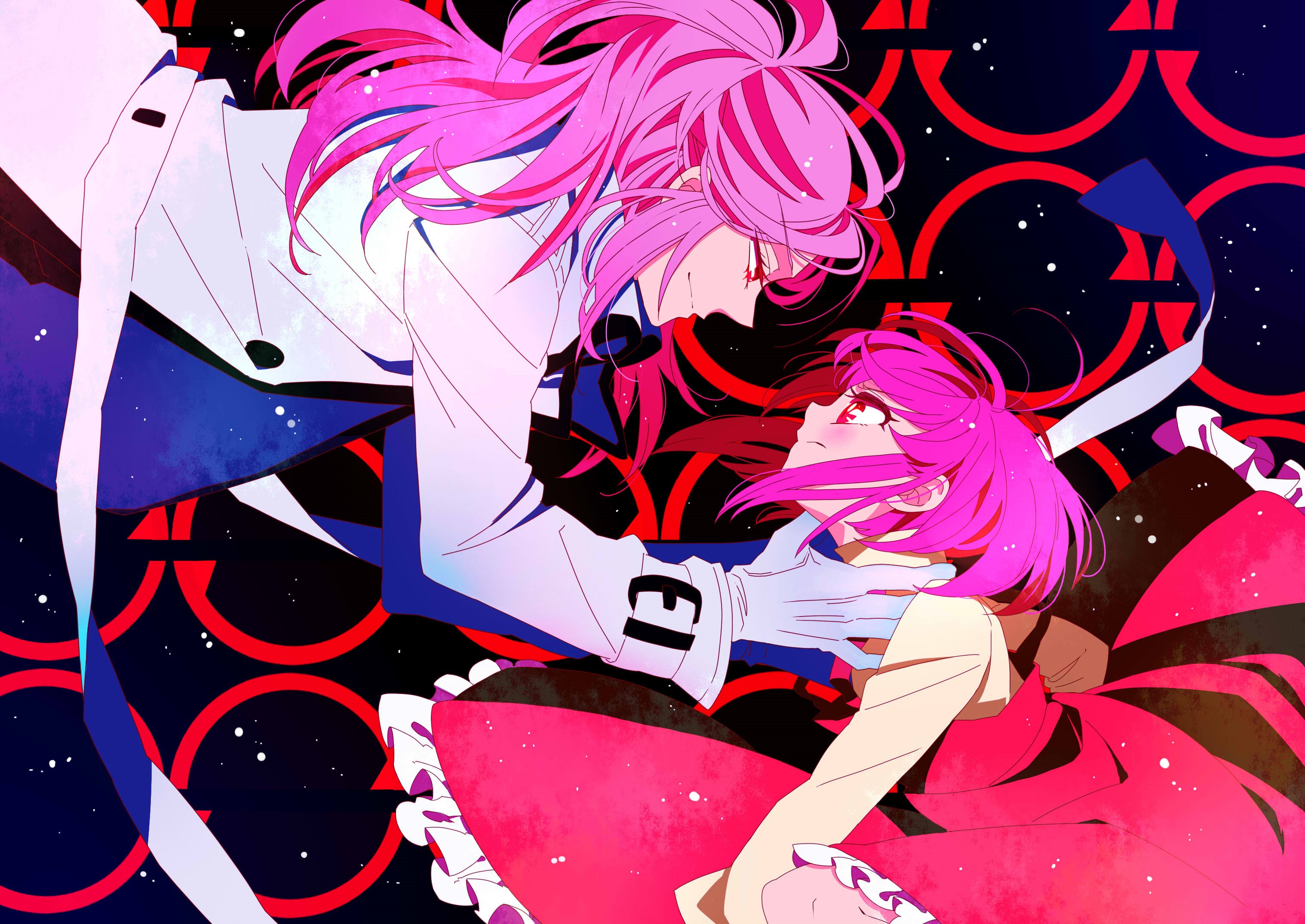Mawaru Penguindrum: Two characters with pink hair HD Wallpaper
