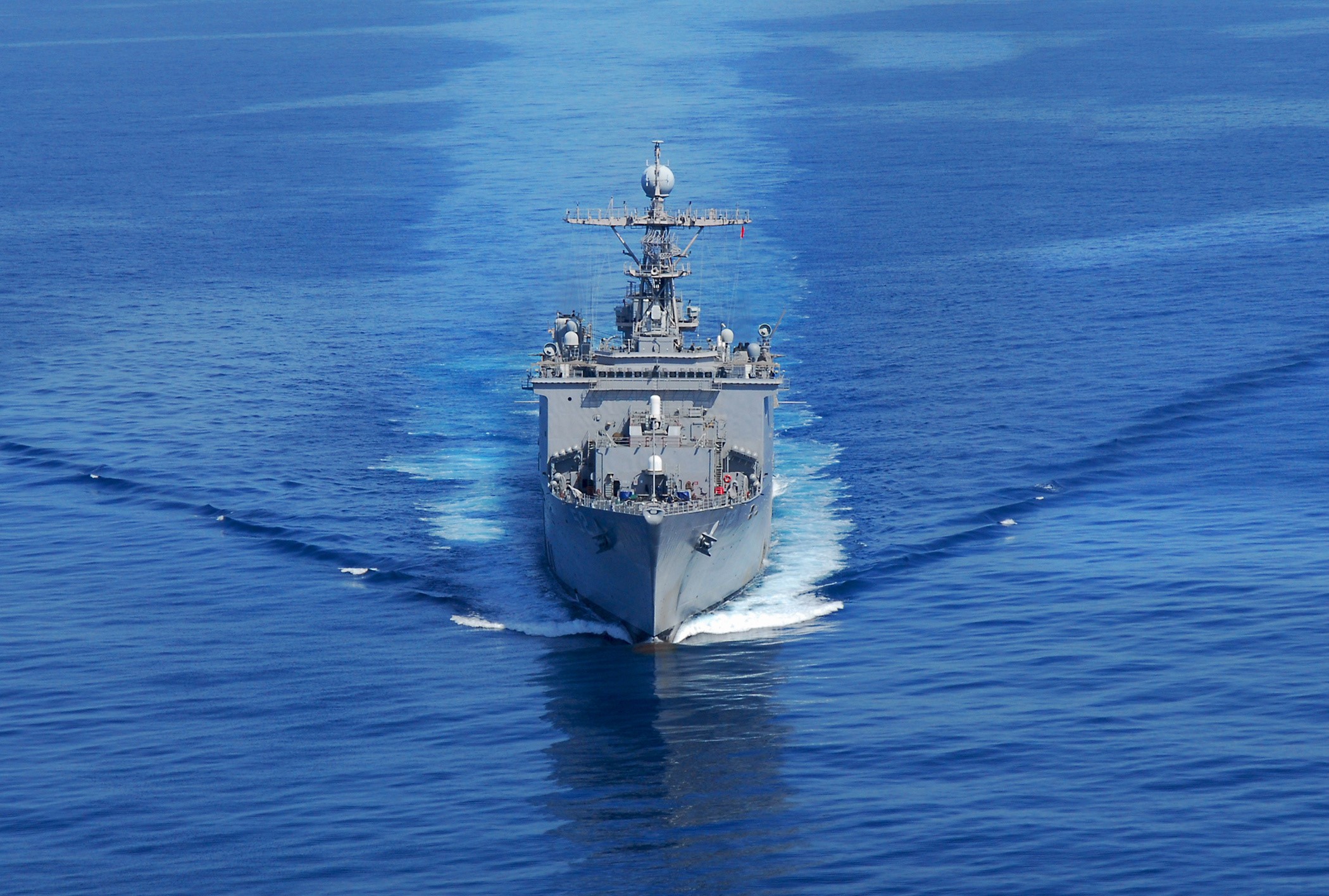 Naval ship sailing on the ocean HD Wallpaper