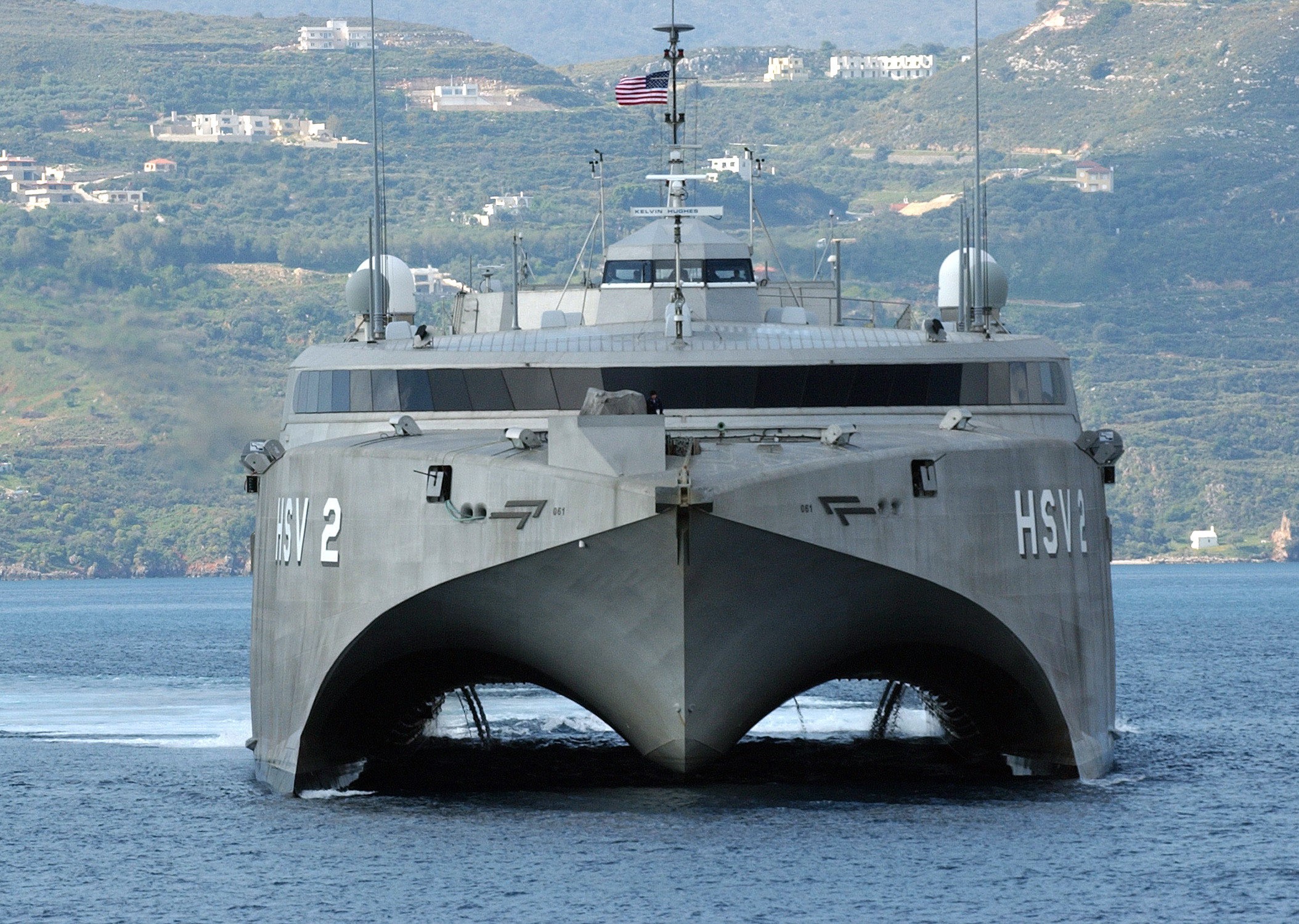 HSV 2 High Speed Vessel in the water HD Wallpaper