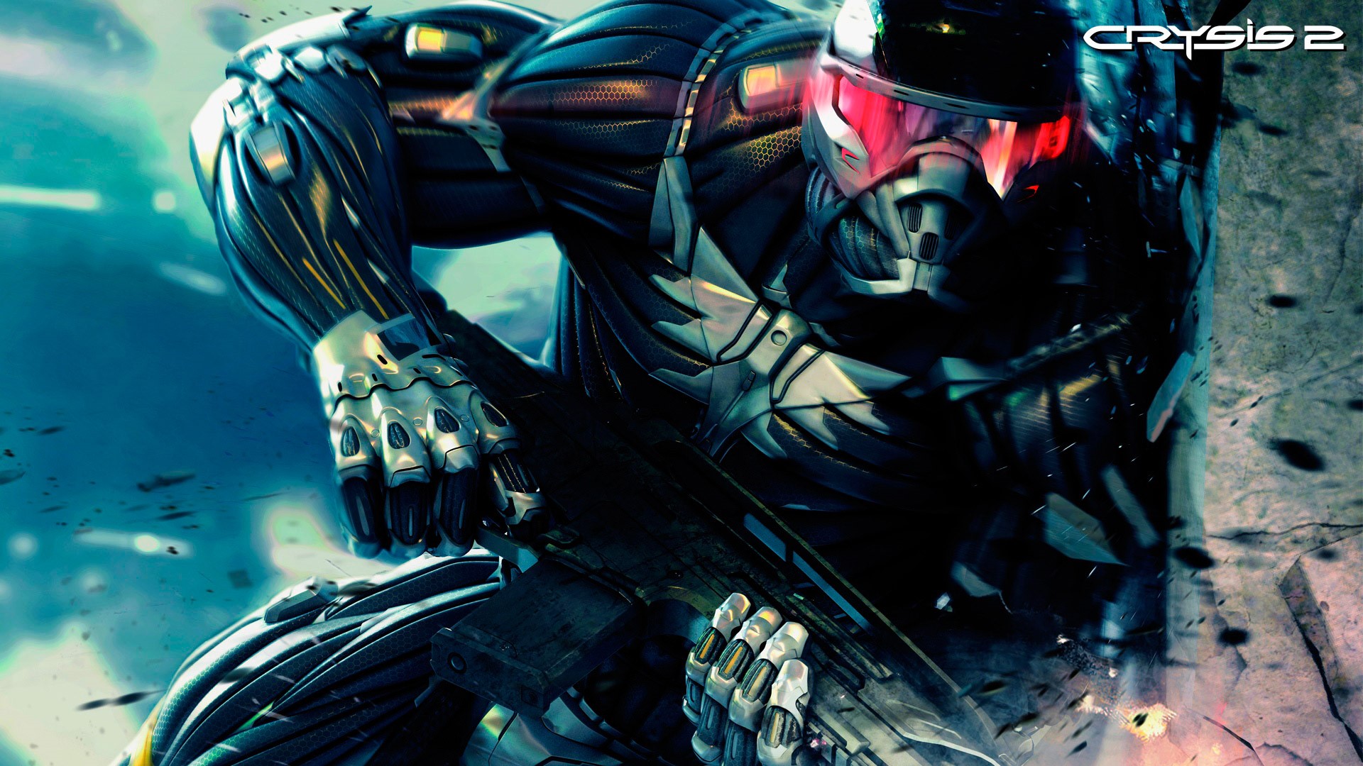 Crysis 2 Nanosuit Soldier with Rifle HD Wallpaper