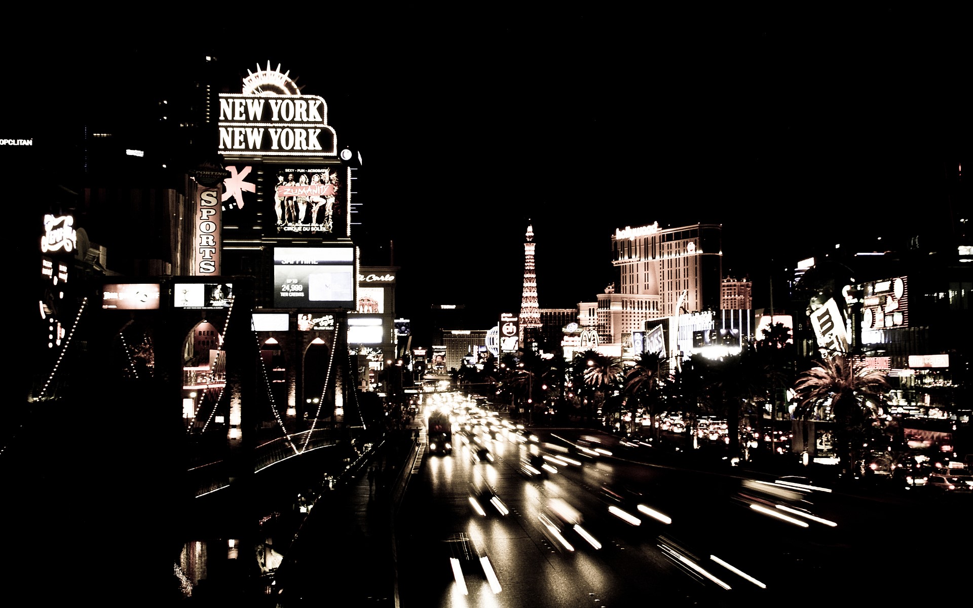 New York New York Hotel and Casino Las Vegas at Night HD Wallpaper