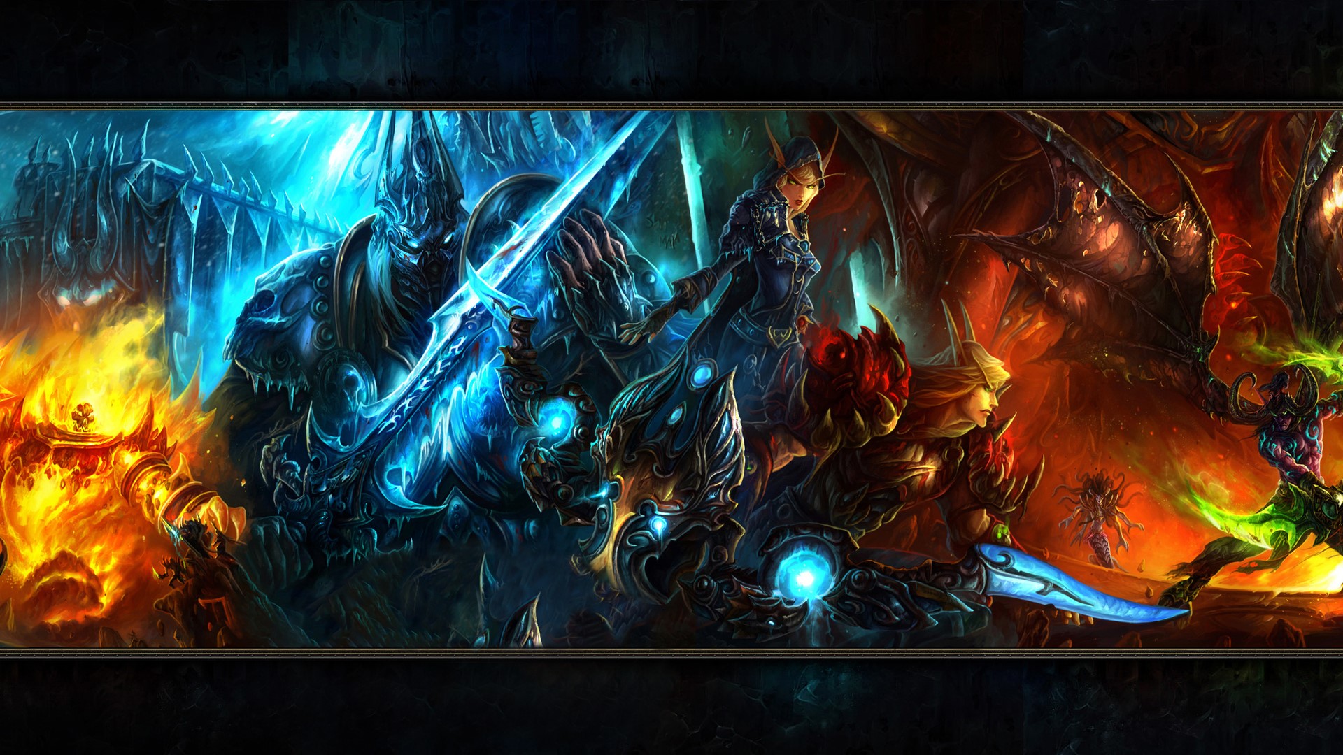 World of Warcraft: The Lich King and Illidan Stormrage HD Wallpaper