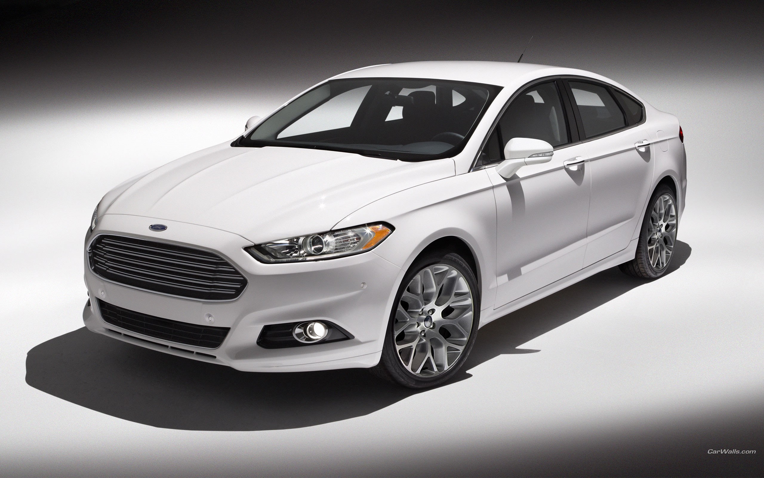White Ford Fusion Sedan HD Wallpaper