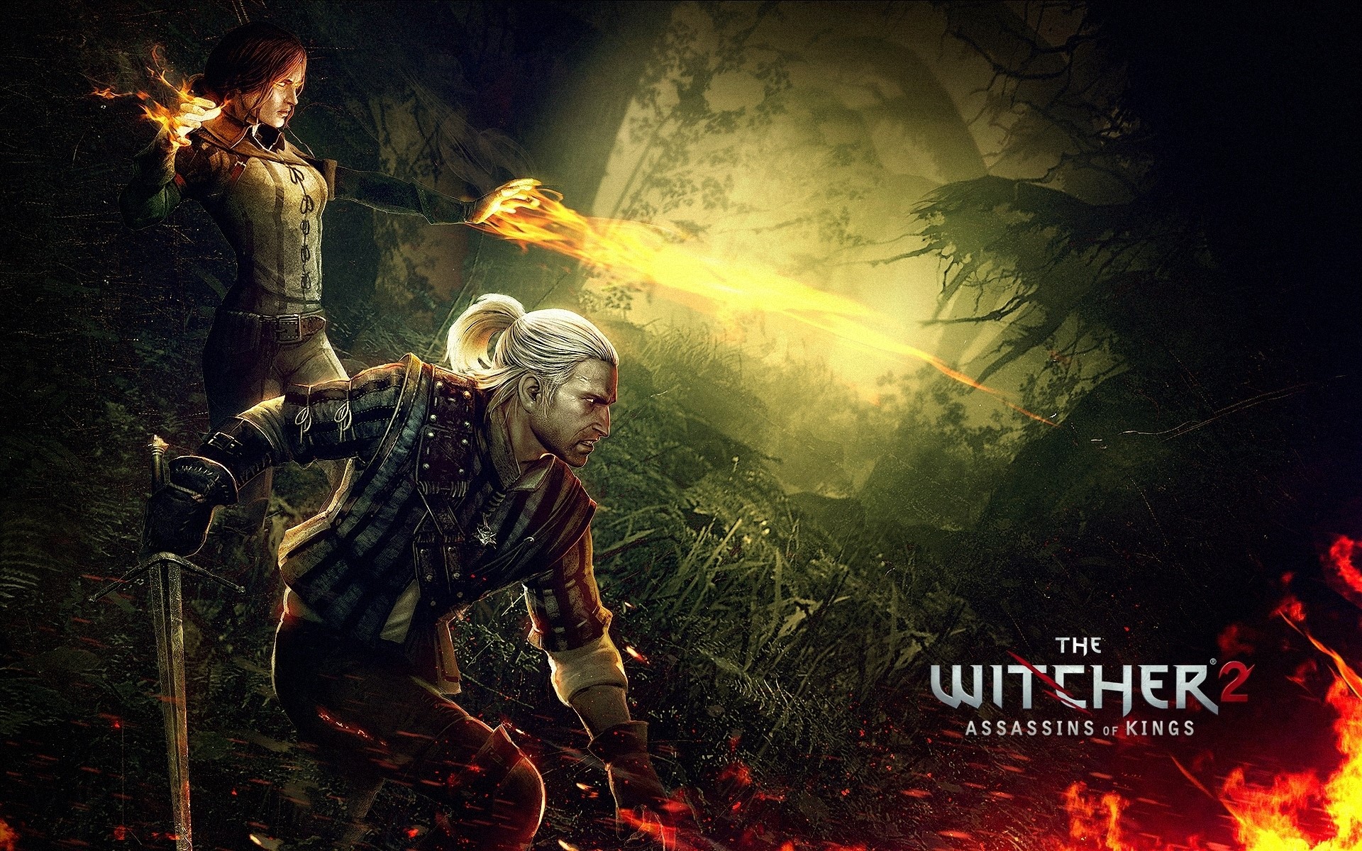 Geralt and Triss from The Witcher 2: Assassins of Kings HD Wallpaper