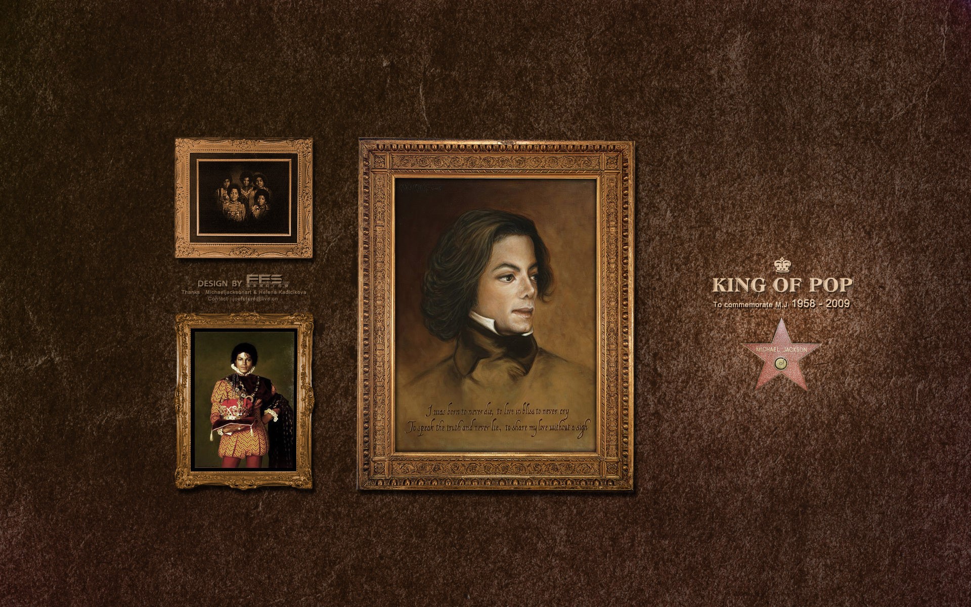 Michael Jackson King of Pop portraits HD Wallpaper