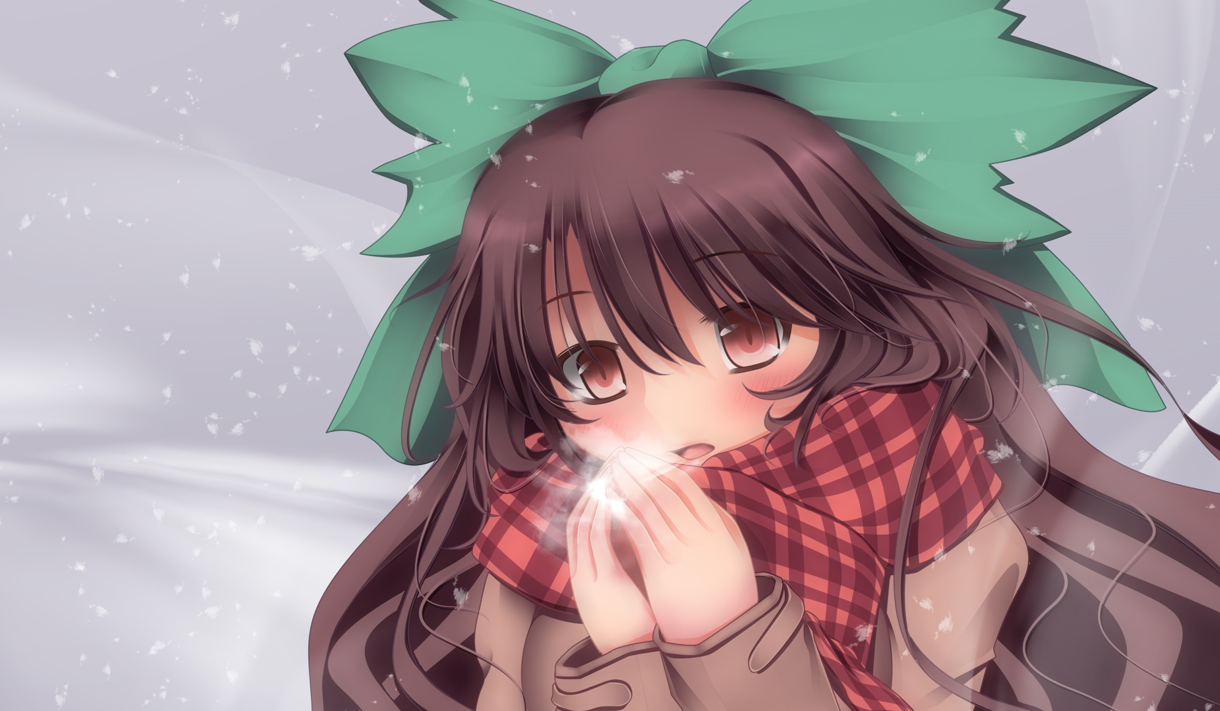 Touhou Project Anime Girl in Snow HD Wallpaper