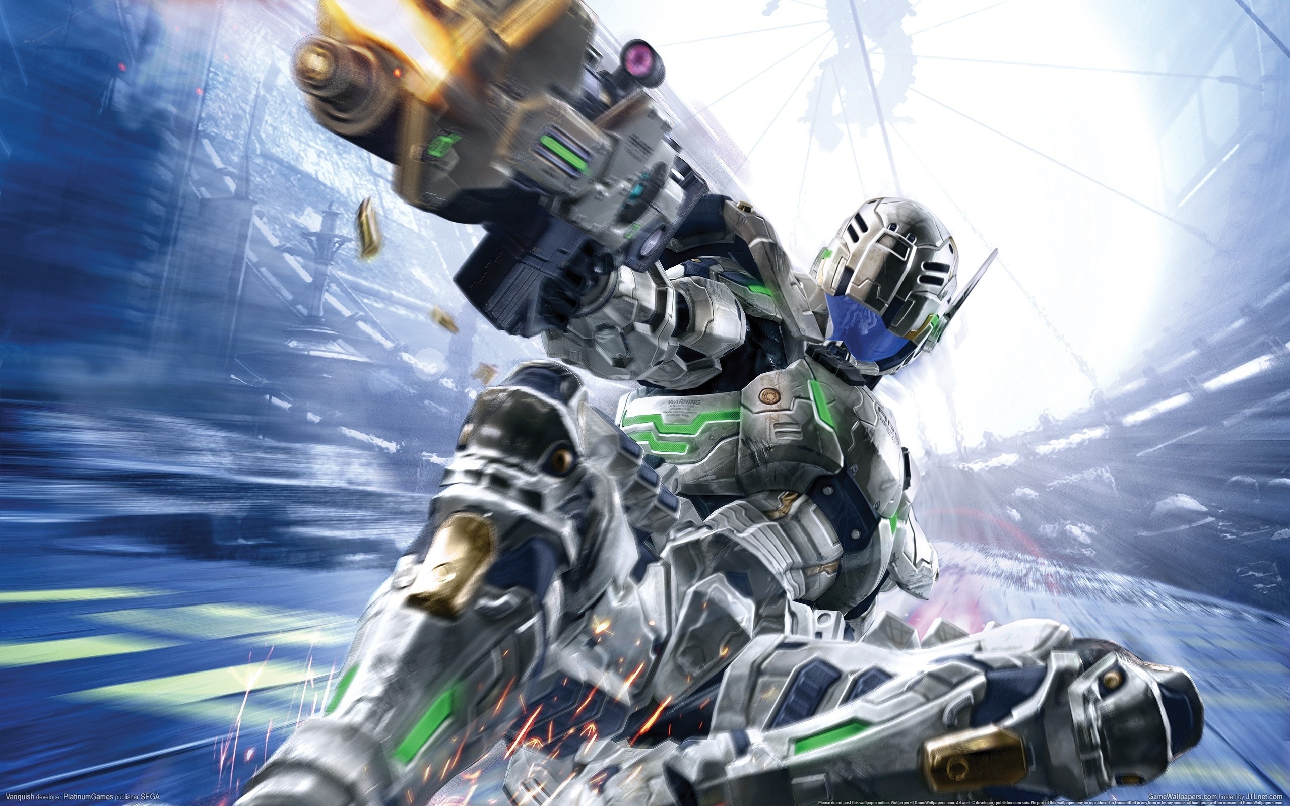 Vanquish video game character in action HD Wallpaper