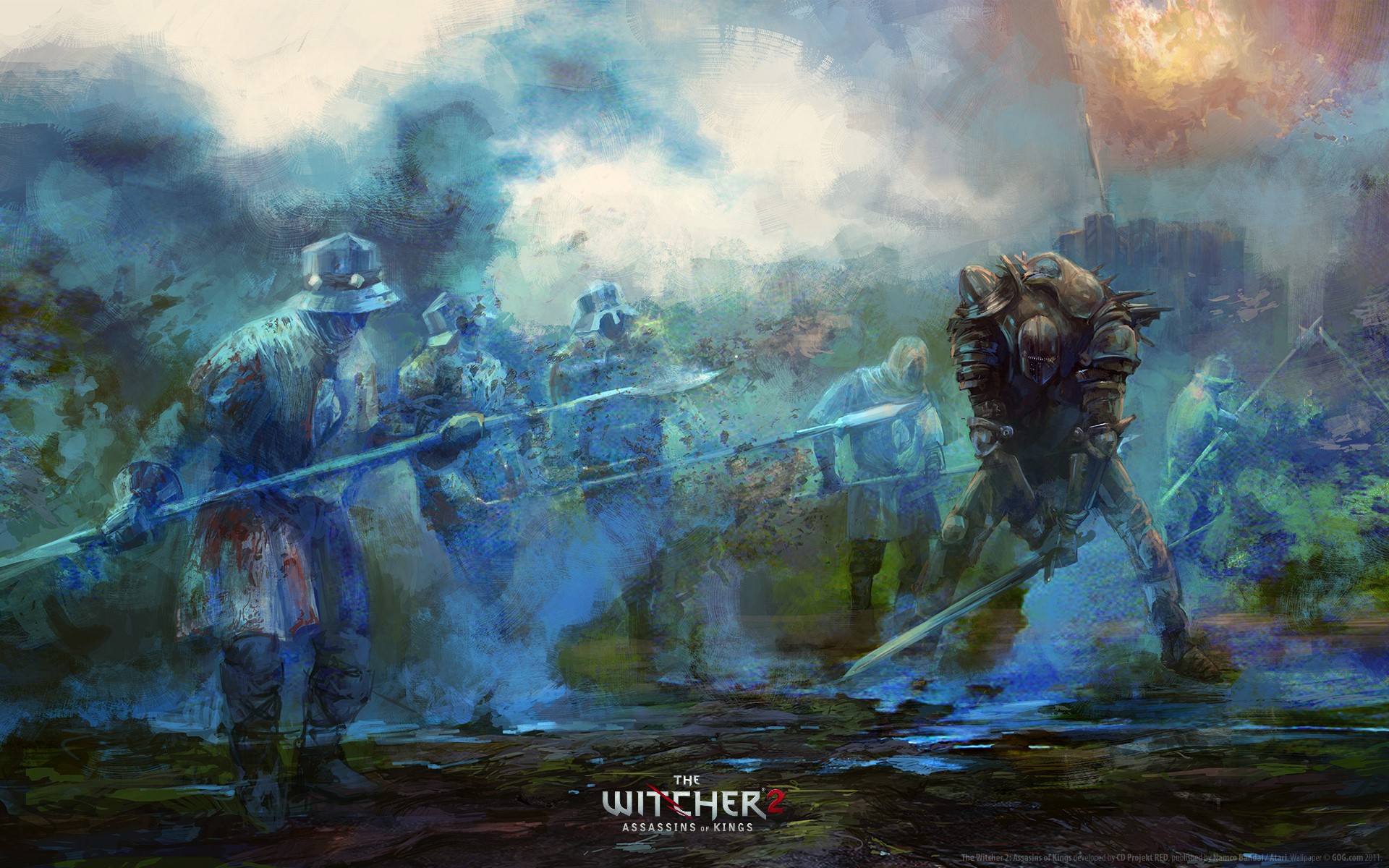 The Witcher 2: Assassins of Kings soldiers in battle HD Wallpaper