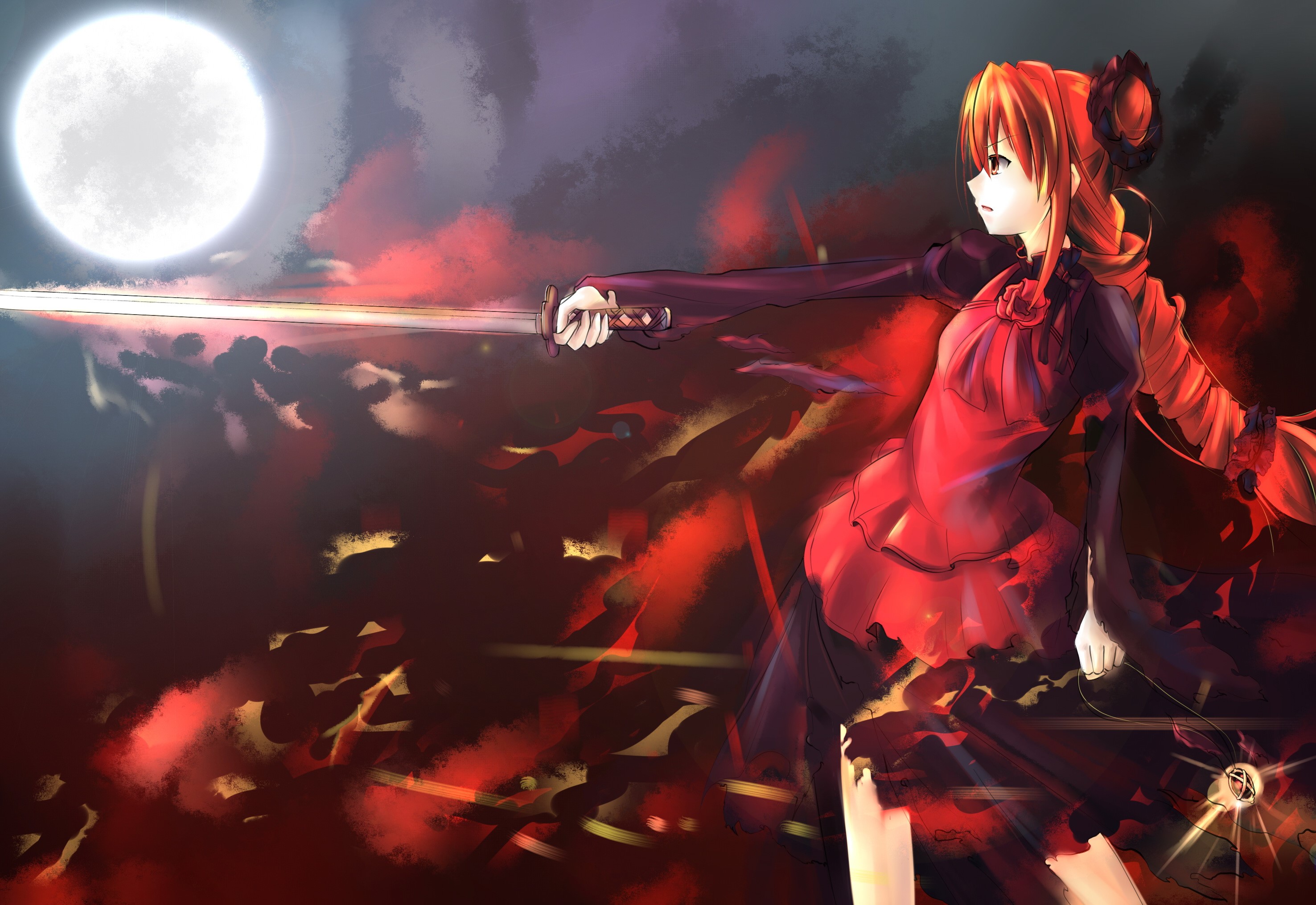 Shana from Shakugan no Shana with a sword HD Wallpaper